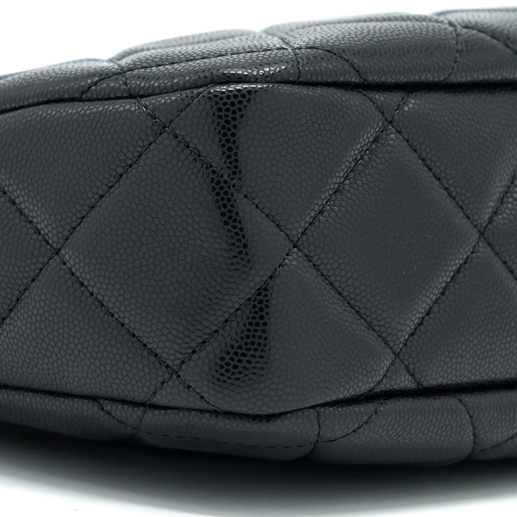 CHANEL 22A TWIST YOUR BUTTONS HOBO SHOULDER BAG CAVIAR BLACK GHW (MICROCHIP)
