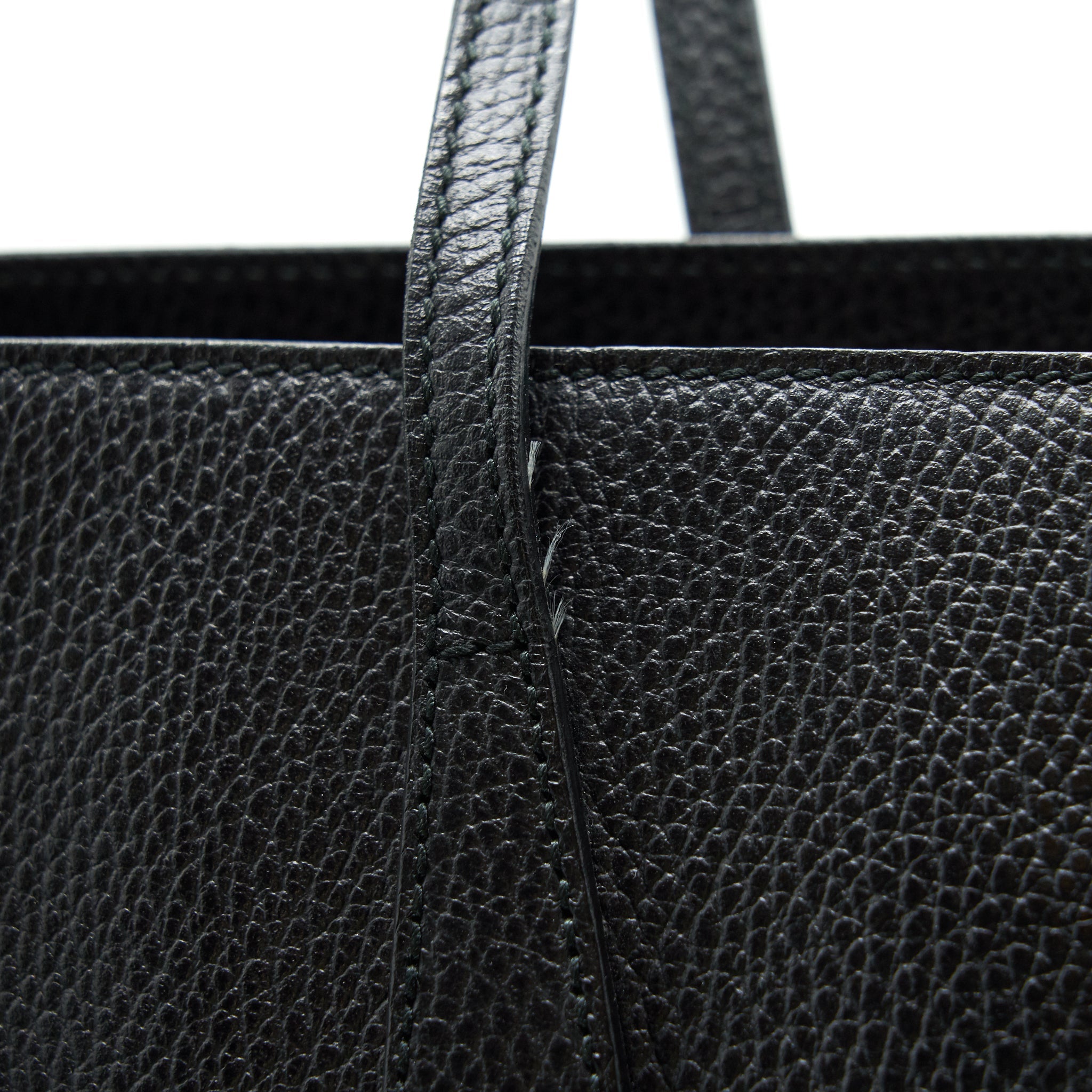 GUCCI GRAINED CALFSKIN TOTE BAG BLACK WITH LONG STRAP