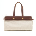 HERMES VINTAGE CANVAS SHOULDER BAG GHW WITH EXCHANGE POCKET