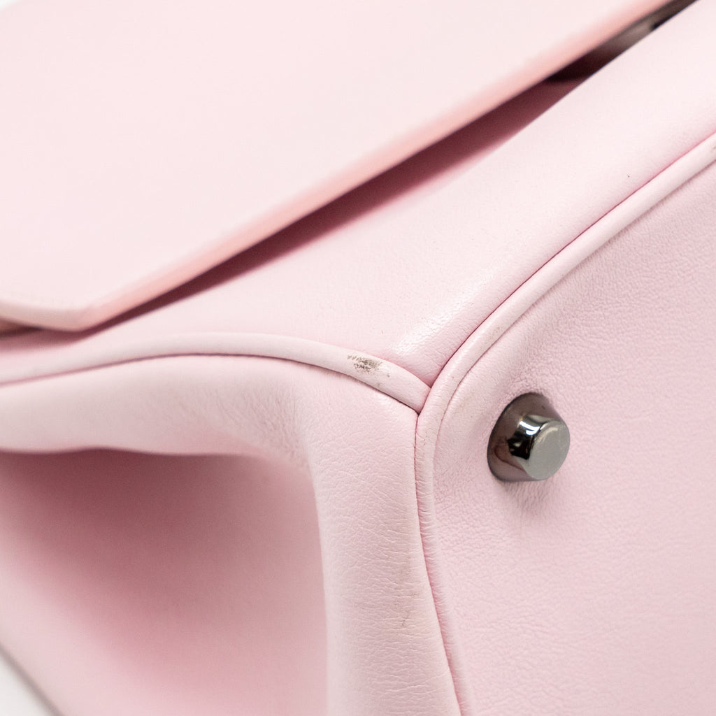 DIOR MEDIUM BE DIOR FLAP BAG CALFSKIN/METALLIC PATENT PINK SHW