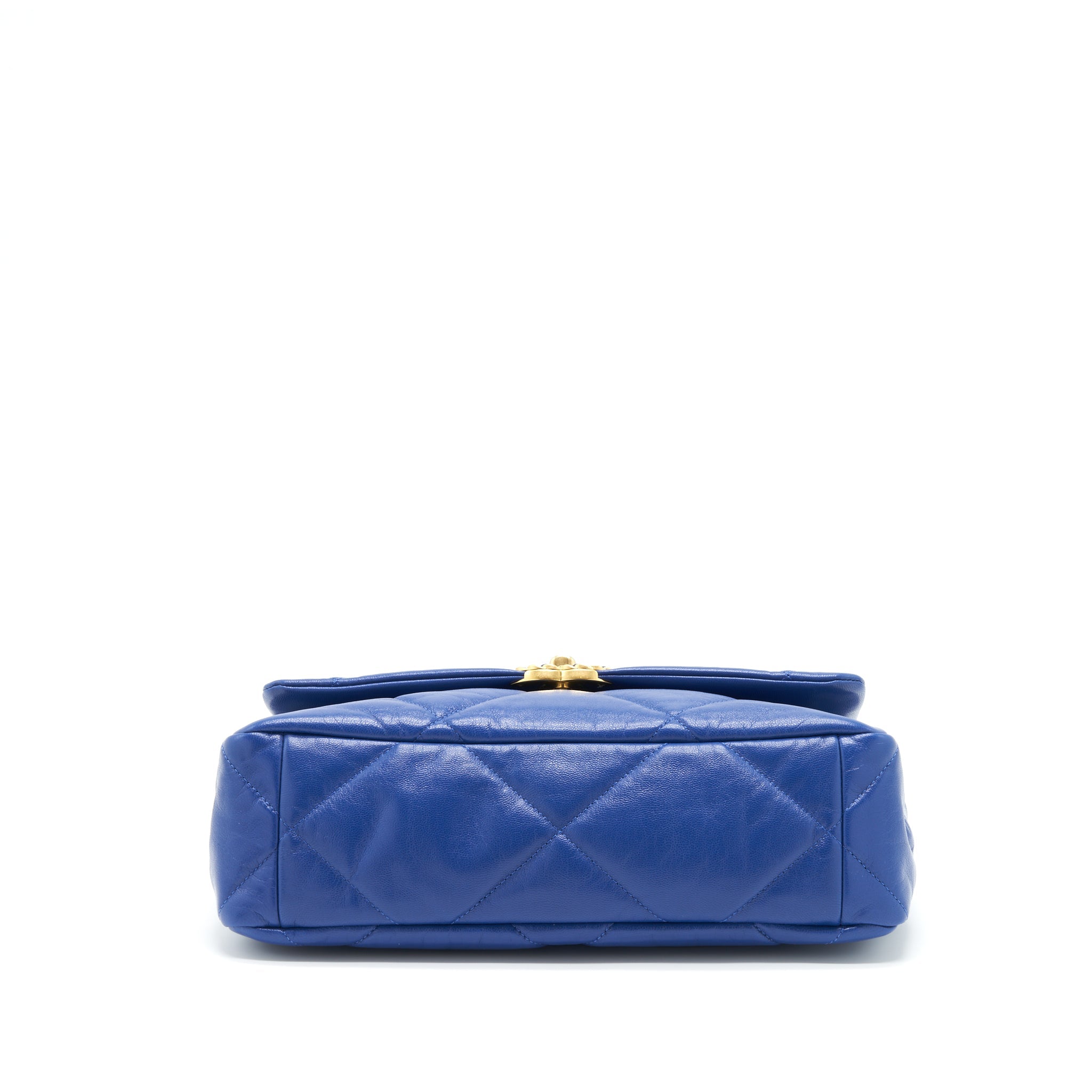 CHANEL MEDIUM 19 BAG GOATSKIN BLUE GOLD/SILVER HARDWARE