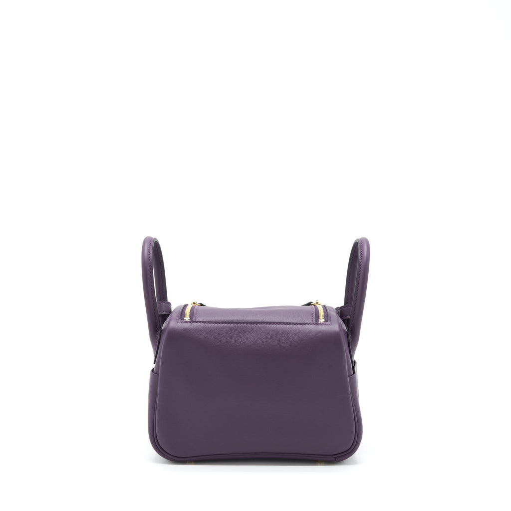 HERMES MINI LINDY SWIFT CASSIS/BLEU ROYAL GHW