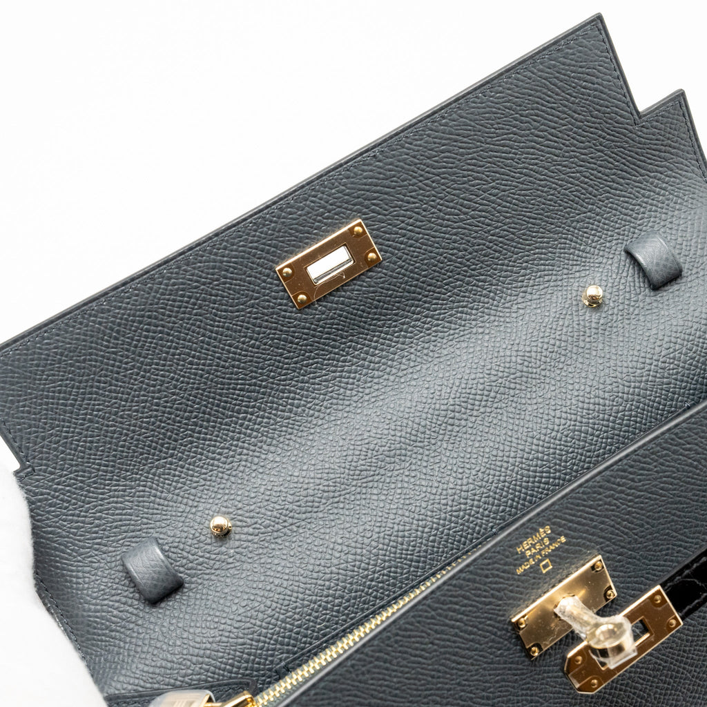 HERMES KELLY TO GO ALLIGATOR TOUCH EPSOM GRIS MISTY LGHW