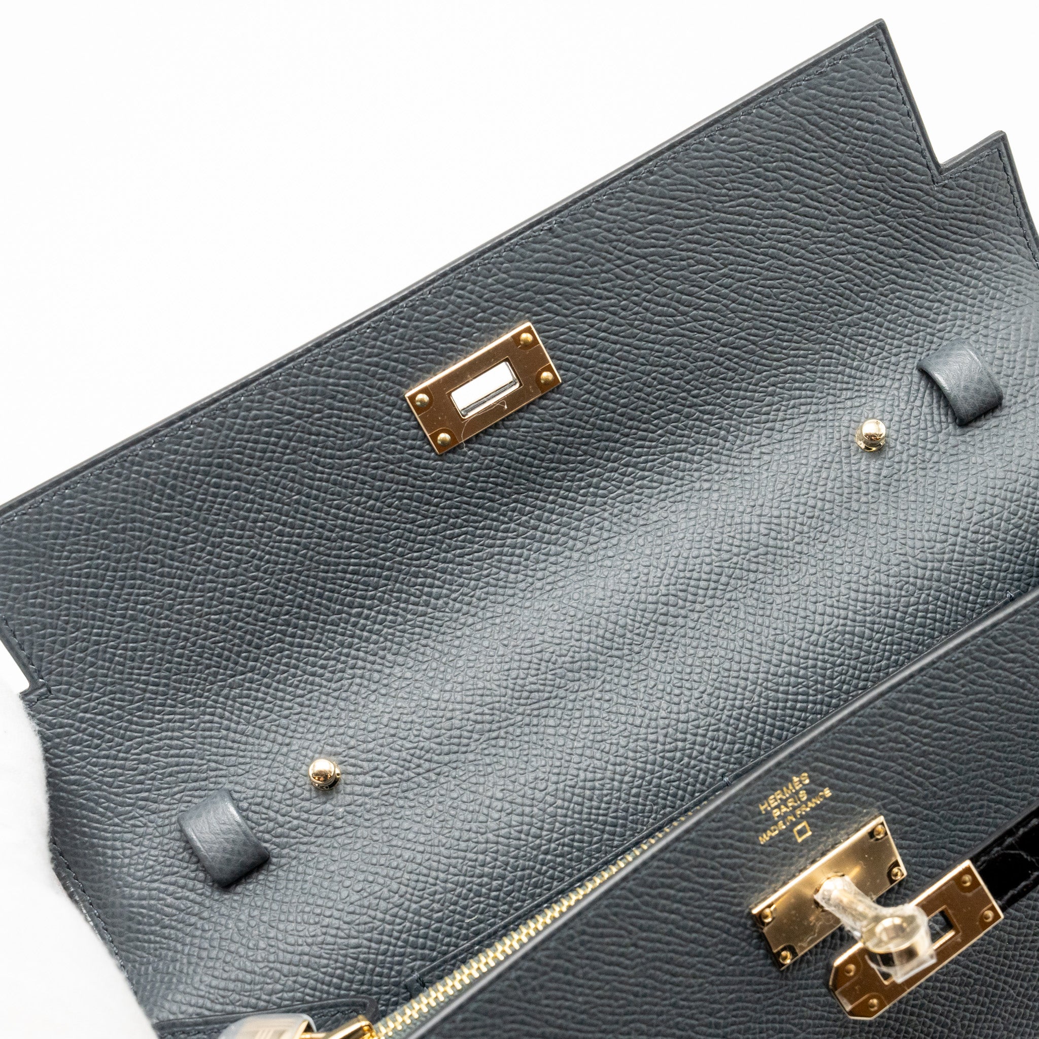 HERMES KELLY TO GO ALLIGATOR TOUCH EPSOM GRIS MISTY LGHW