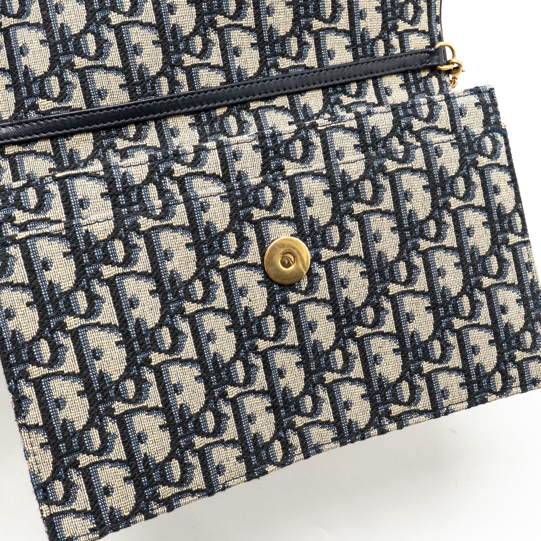 DIOR SADDLE POUCH DIOR OBLIQUE CANVAS BLUE GHW