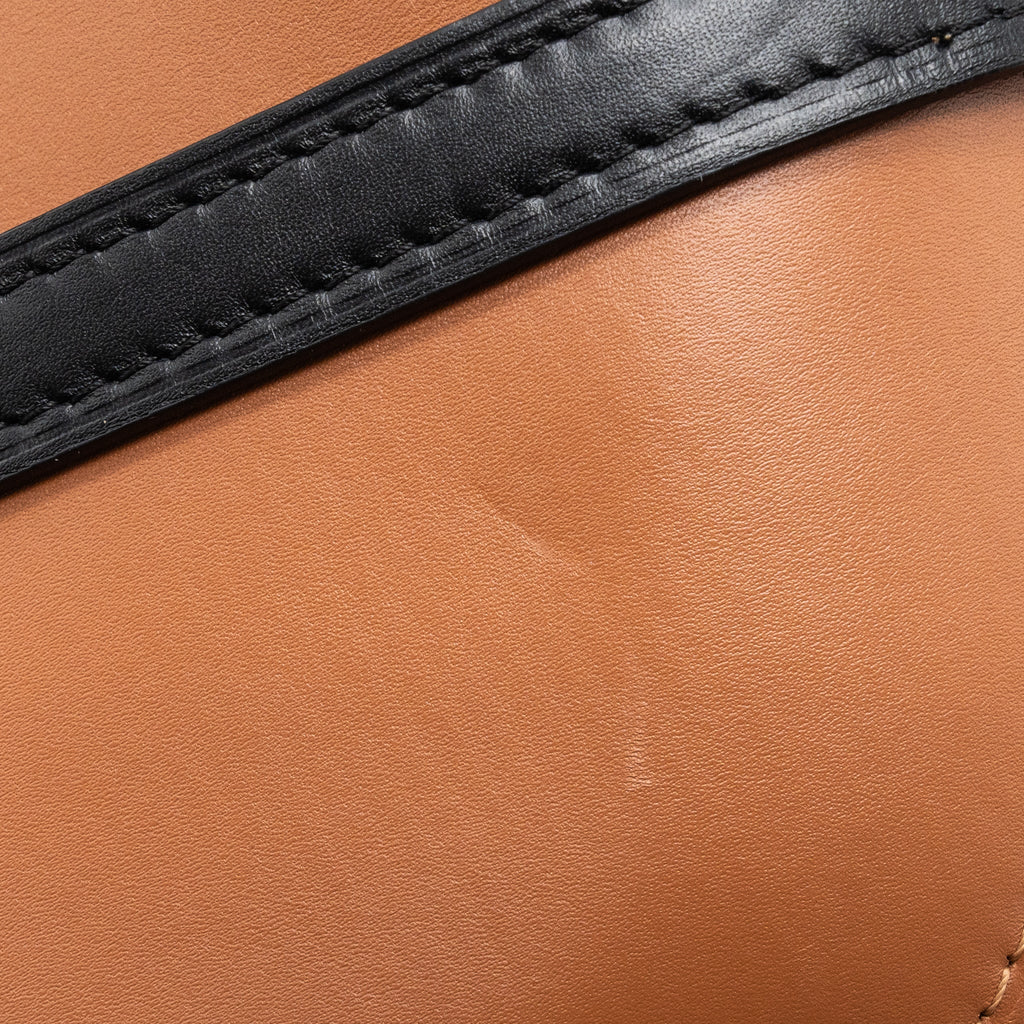 LOEWE SMALL GATE BAG CALFSKIN/TWEED TAN GHW