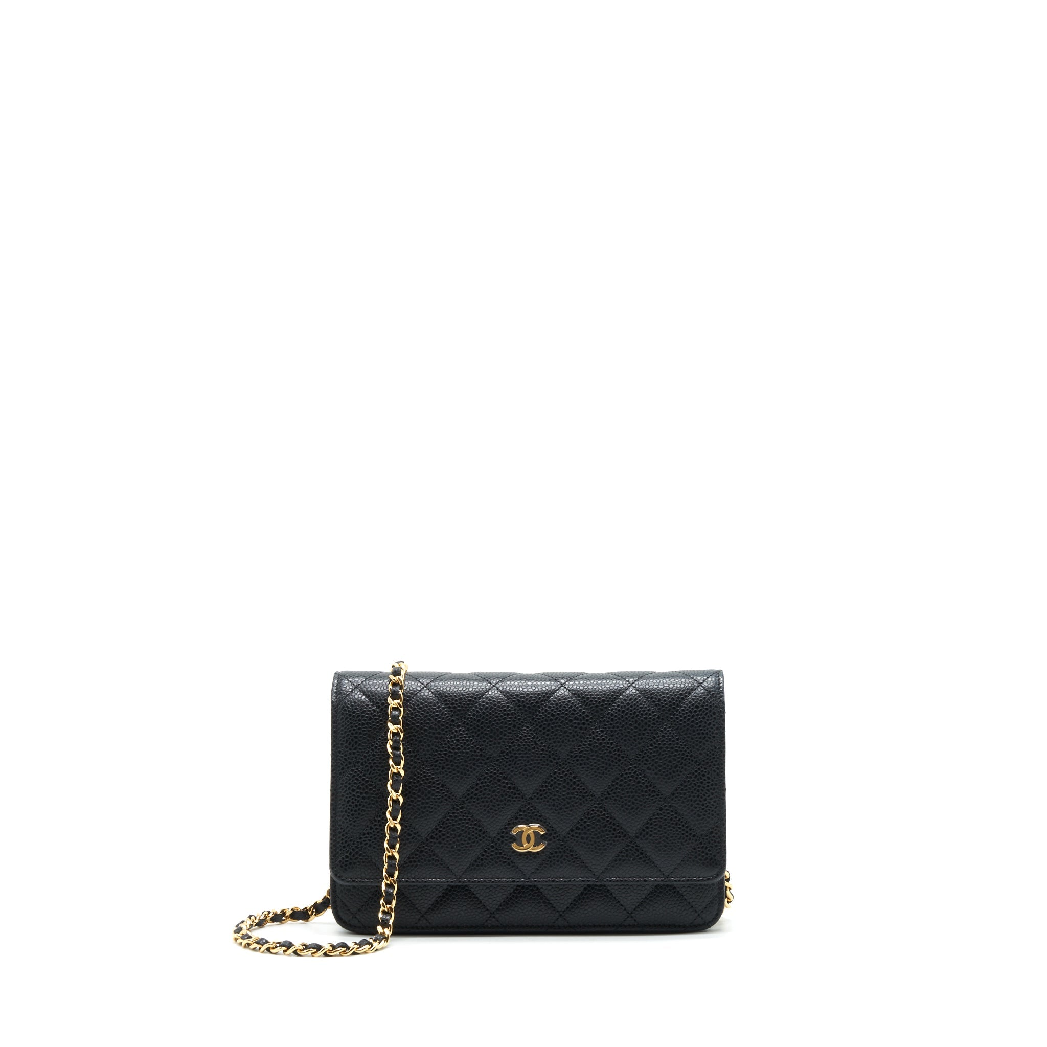 CHANEL CLASSIC WALLET ON CHAIN CAVIAR BLACK GHW