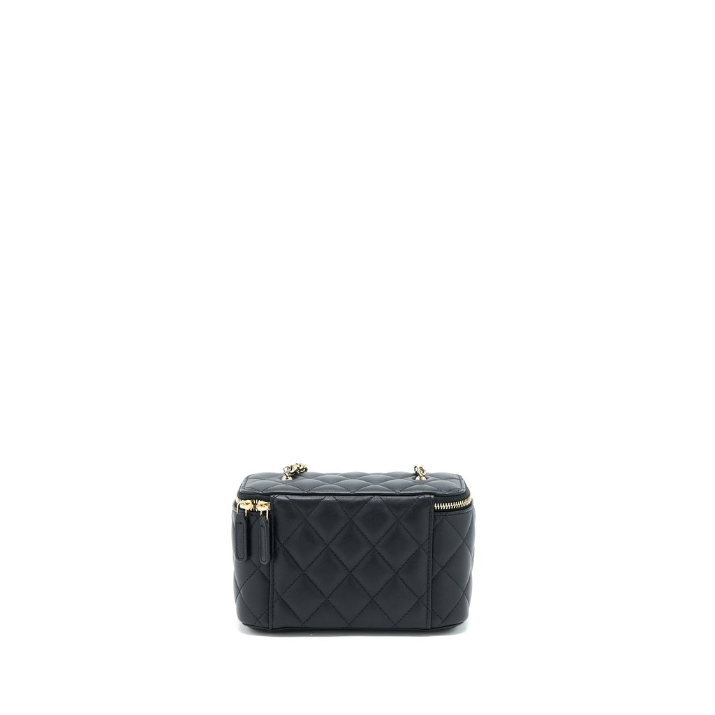 CHANEL 23C PEARL CRUSH LONG VANITY LAMBSKIN BLACK LGHW (MICROCHIP)