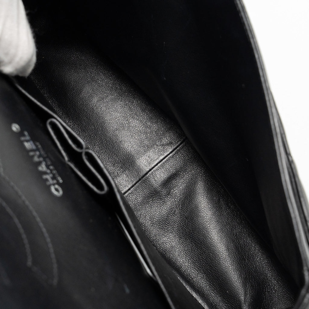 CHANEL JUMBO CLASSIC DOUBLE FLAP BAG LAMBSKIN SO BLACK