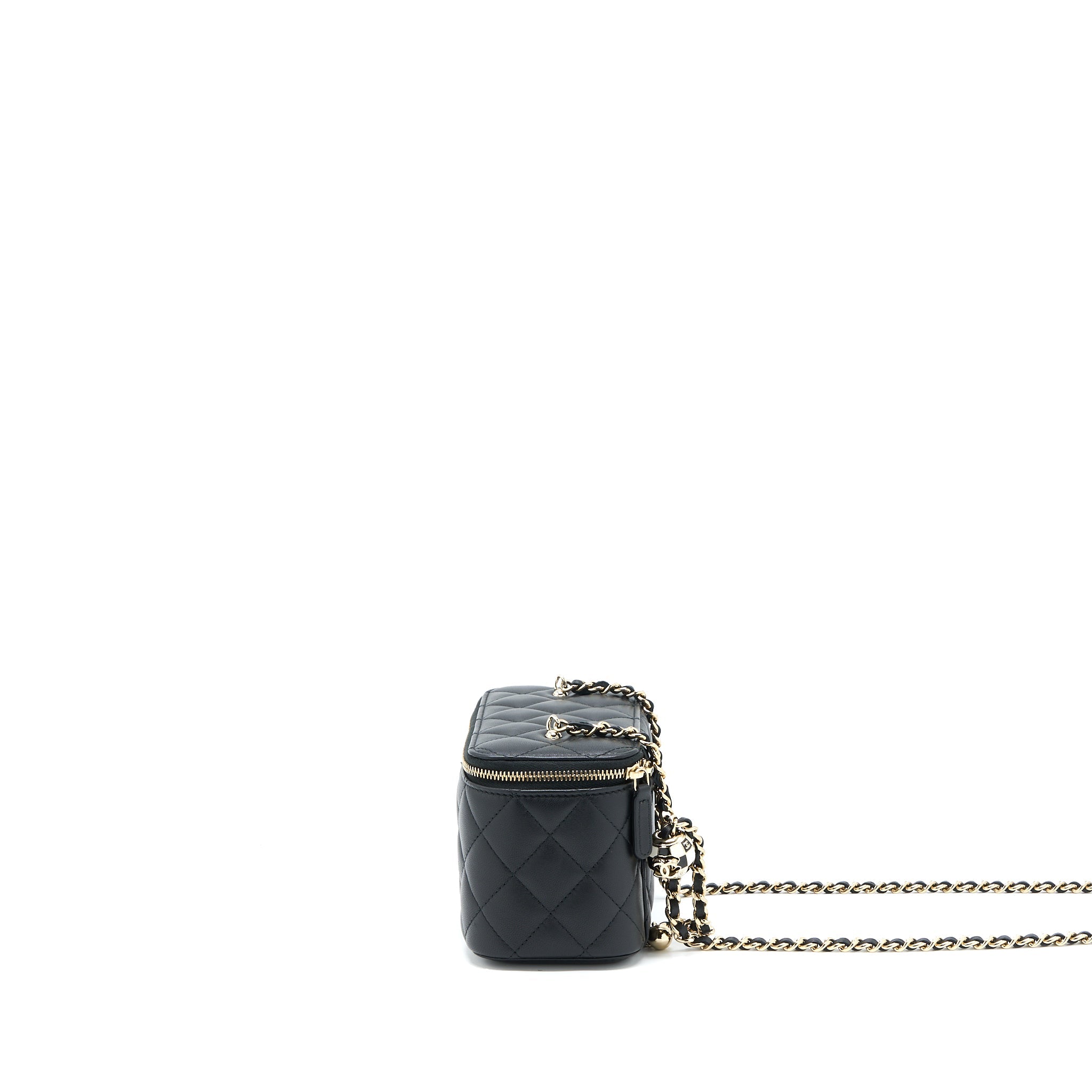 CHANEL 23C PEARL CRUSH LONG VANITY LAMBSKIN BLACK LGHW (MICROCHIP)