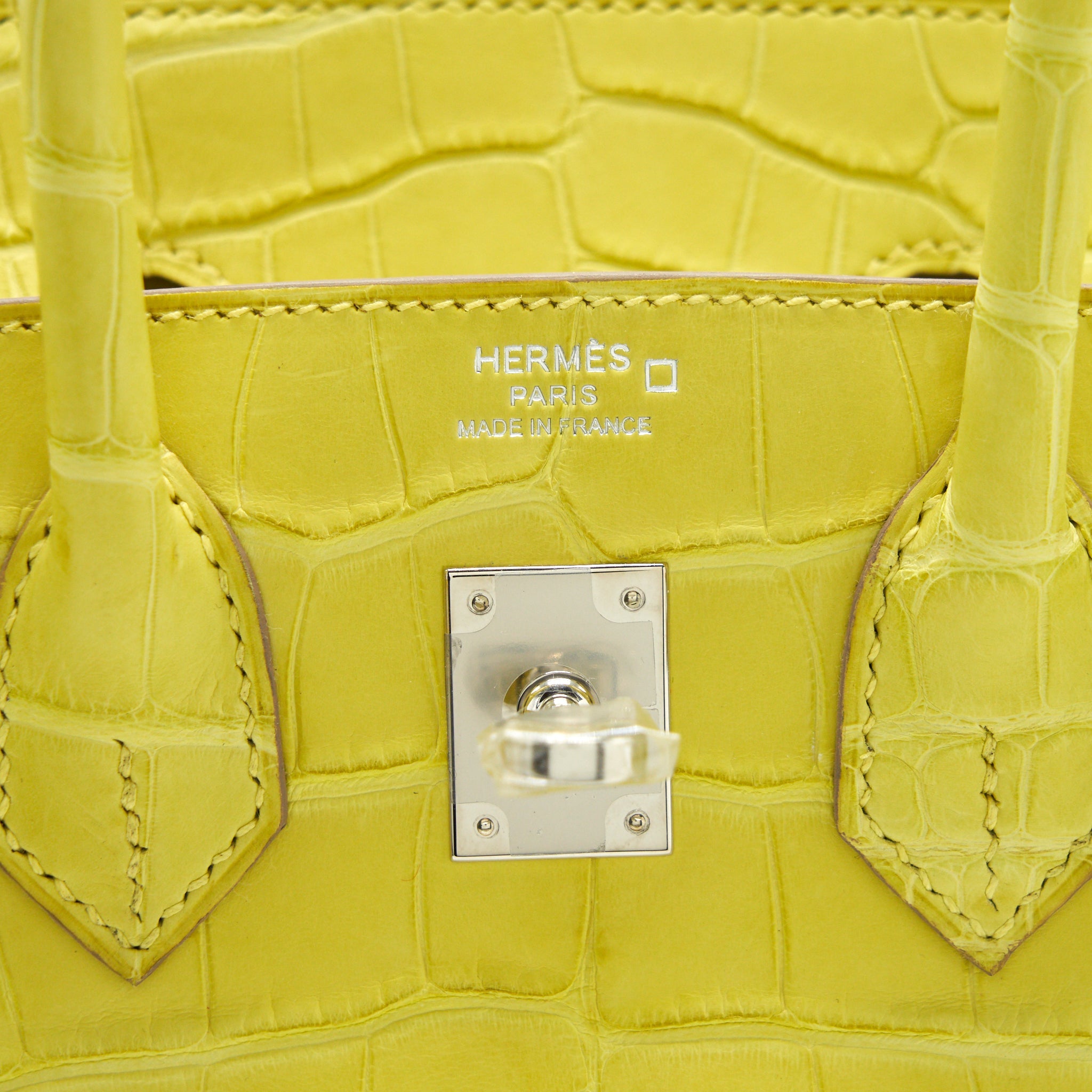 HERMES BIRKIN 25 ALLIGATOR LIME SHW
