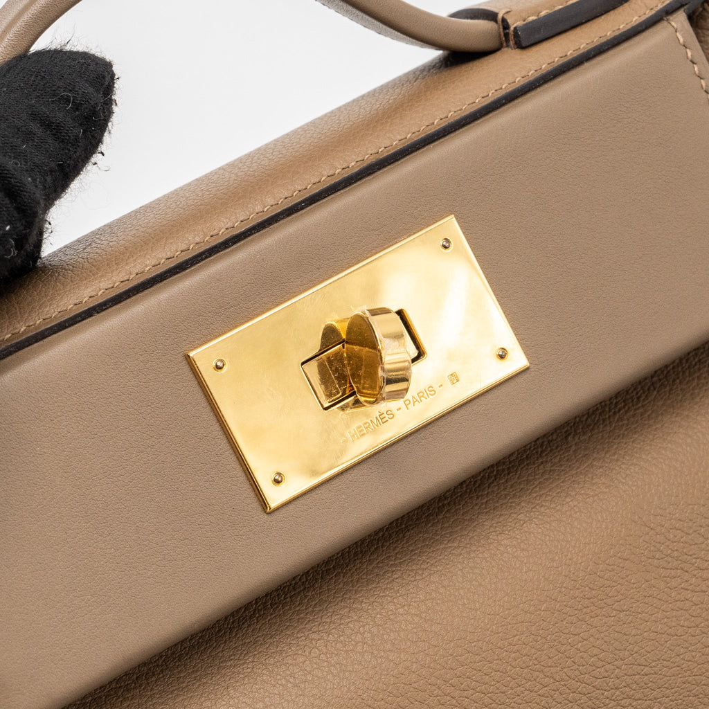 HERMES MINI 24/24 2424 - 21 BAG EVERCOLOR / SWIFT BEIGE DE WEIMAR / ETOUPE GHW
