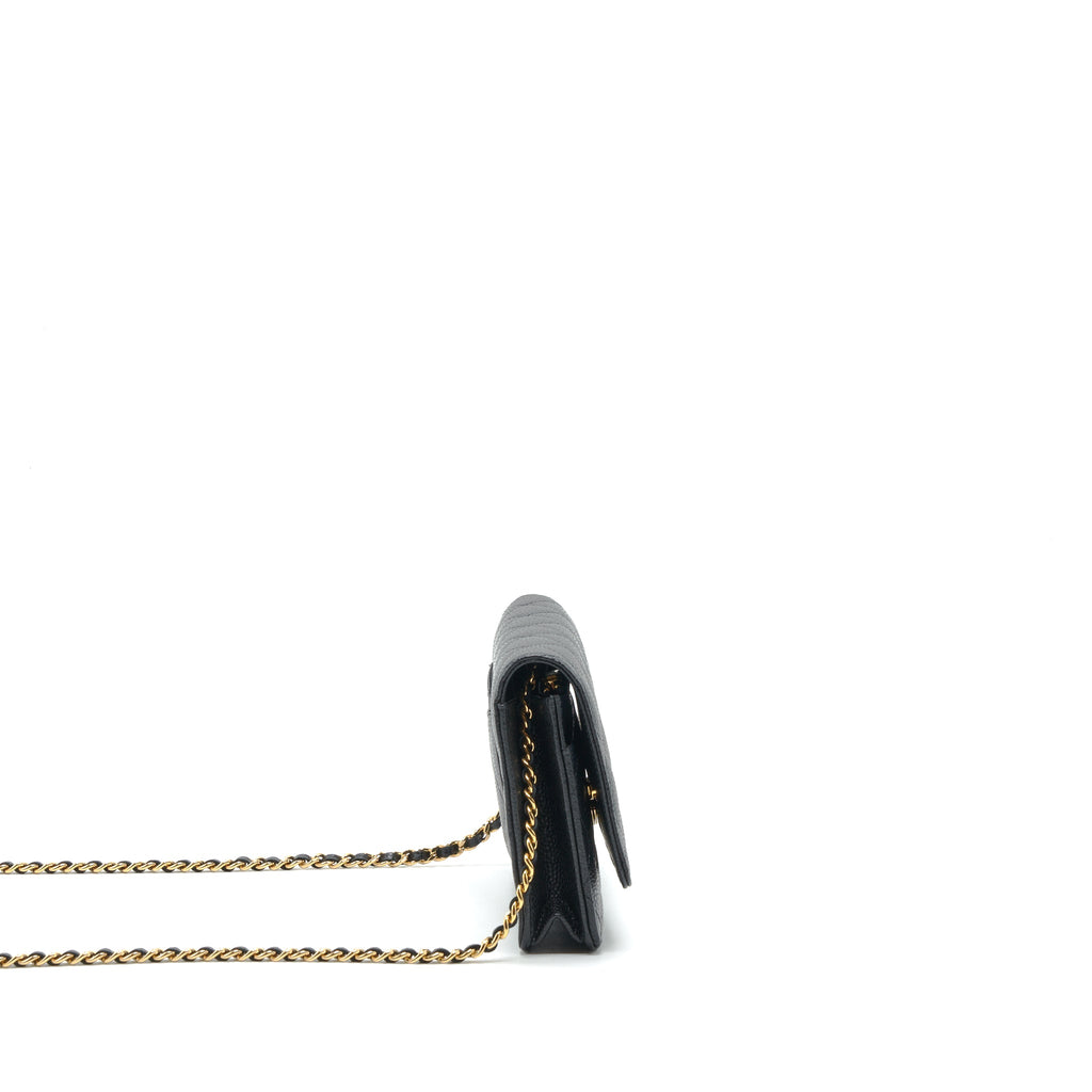 CHANEL CLASSIC WALLET ON CHAIN CAVIAR BLACK GHW