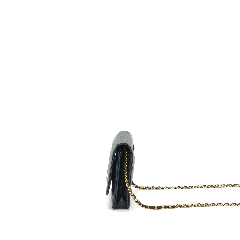 CHANEL CLASSIC WALLET ON CHAIN CAVIAR BLACK GHW