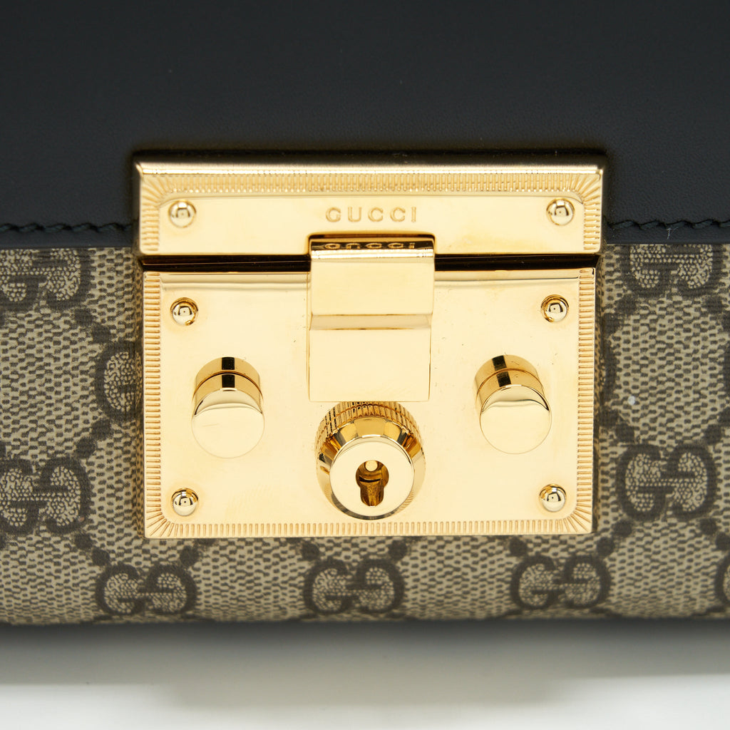 GUCCI SMALL PADLOCK GG SUPREME/CANVAS GHW