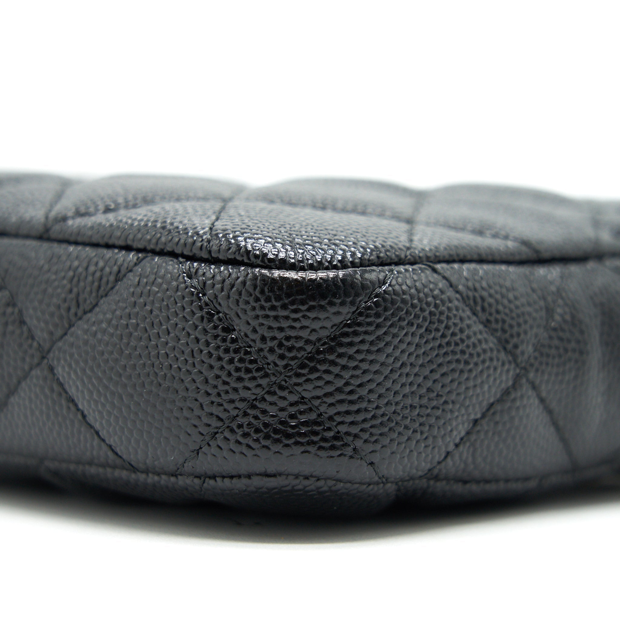 CHANEL DOUBLE ZIP WALLET ON CHAIN CAVIAR BLACK LGHW