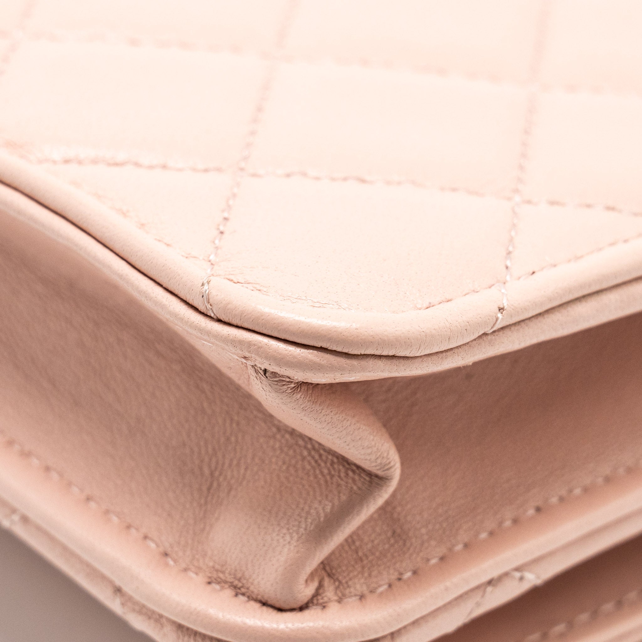CHANEL TRENDY CC QUILTED WALLET ON CHAIN LAMBSKIN LIGHT PINK LGHW (MICROCHIP)