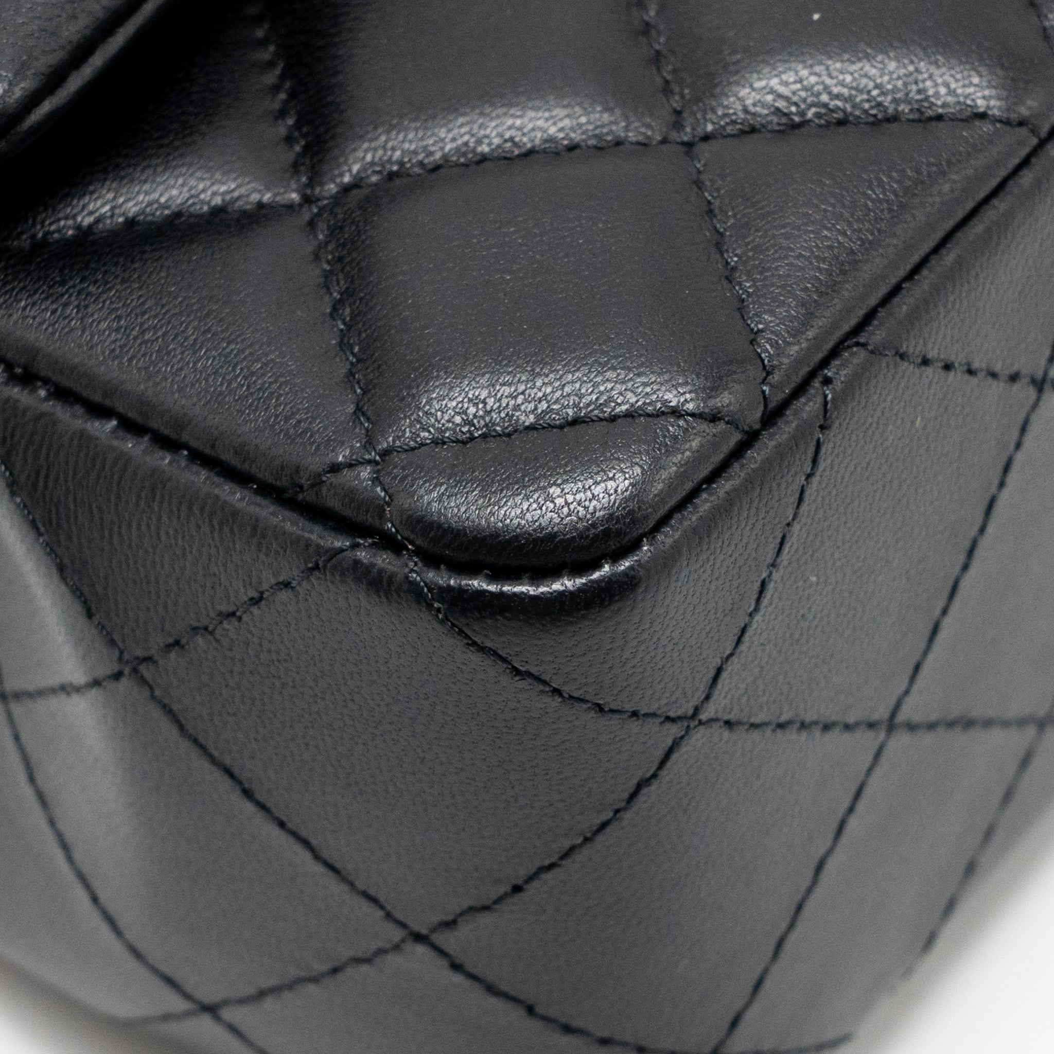 CHANEL MINI RECTANGULAR FLAP BAG LAMBSKIN BLACK RGHW (MICROCHIP)
