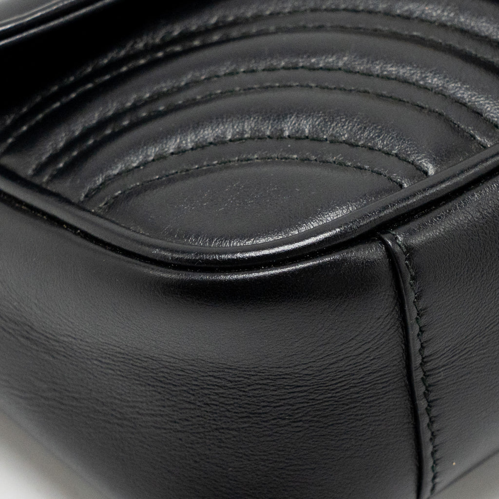GUCCI SMALL GG MARMONT SHOULDER BAG CALFSKIN BLACK GHW