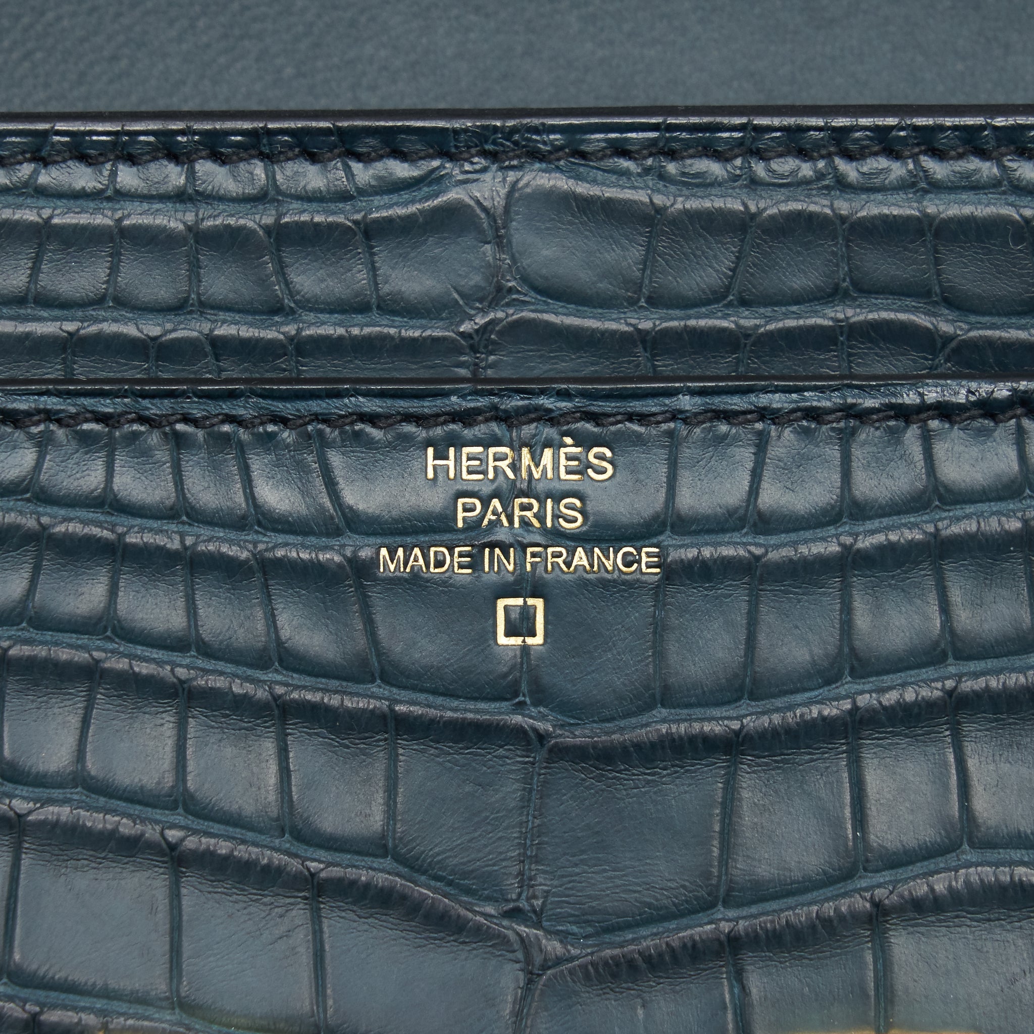 HERMES CONSTANCE LONG WALLET ALLIGATOR VERT ROUSSEAU GHW