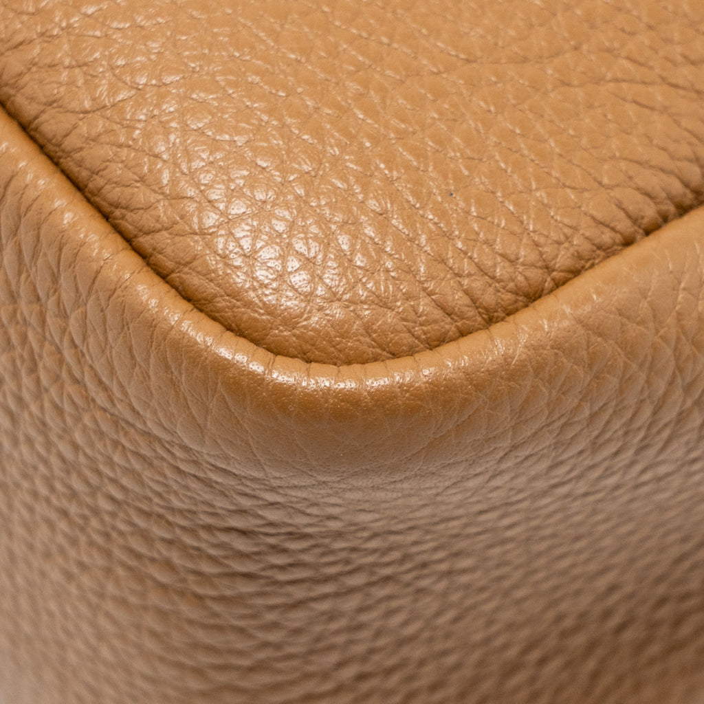 PRADA MINI LEATHER HANDBAG CALFSKIN CARAMEL SHW