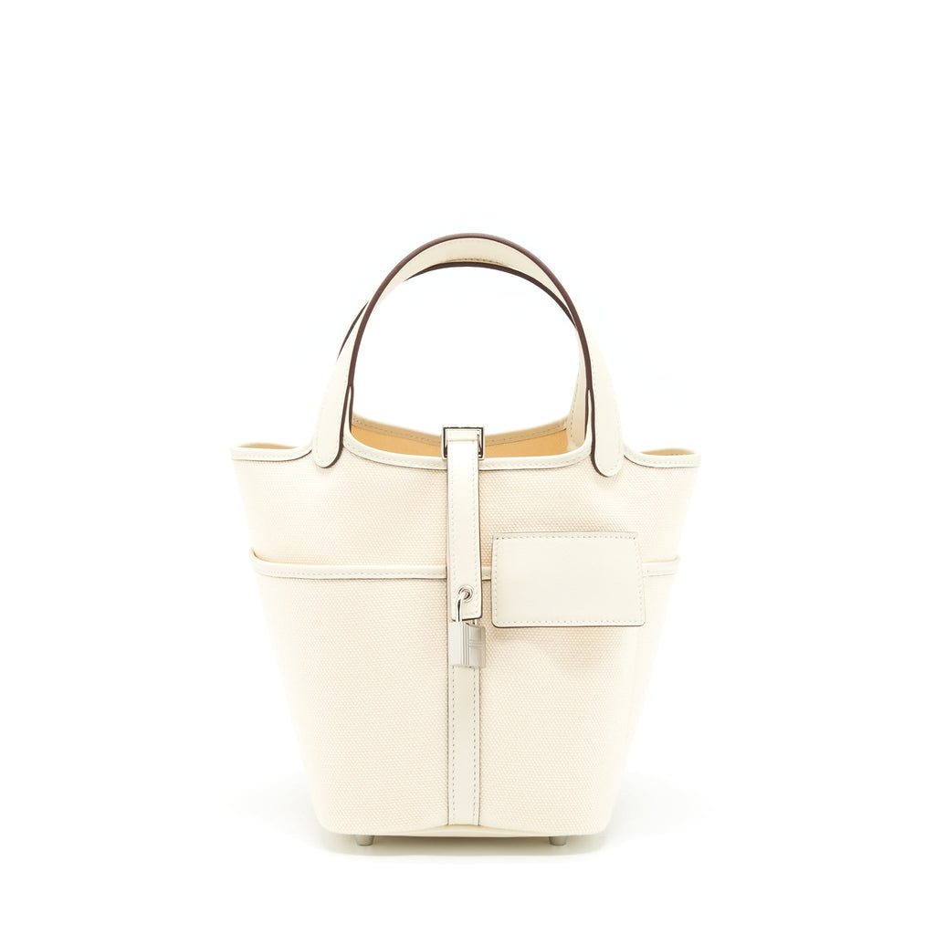 HERMES PICOTIN CARGO 18 LOCK BAG CANVAS/SWIFT ECRU/NATA SHW