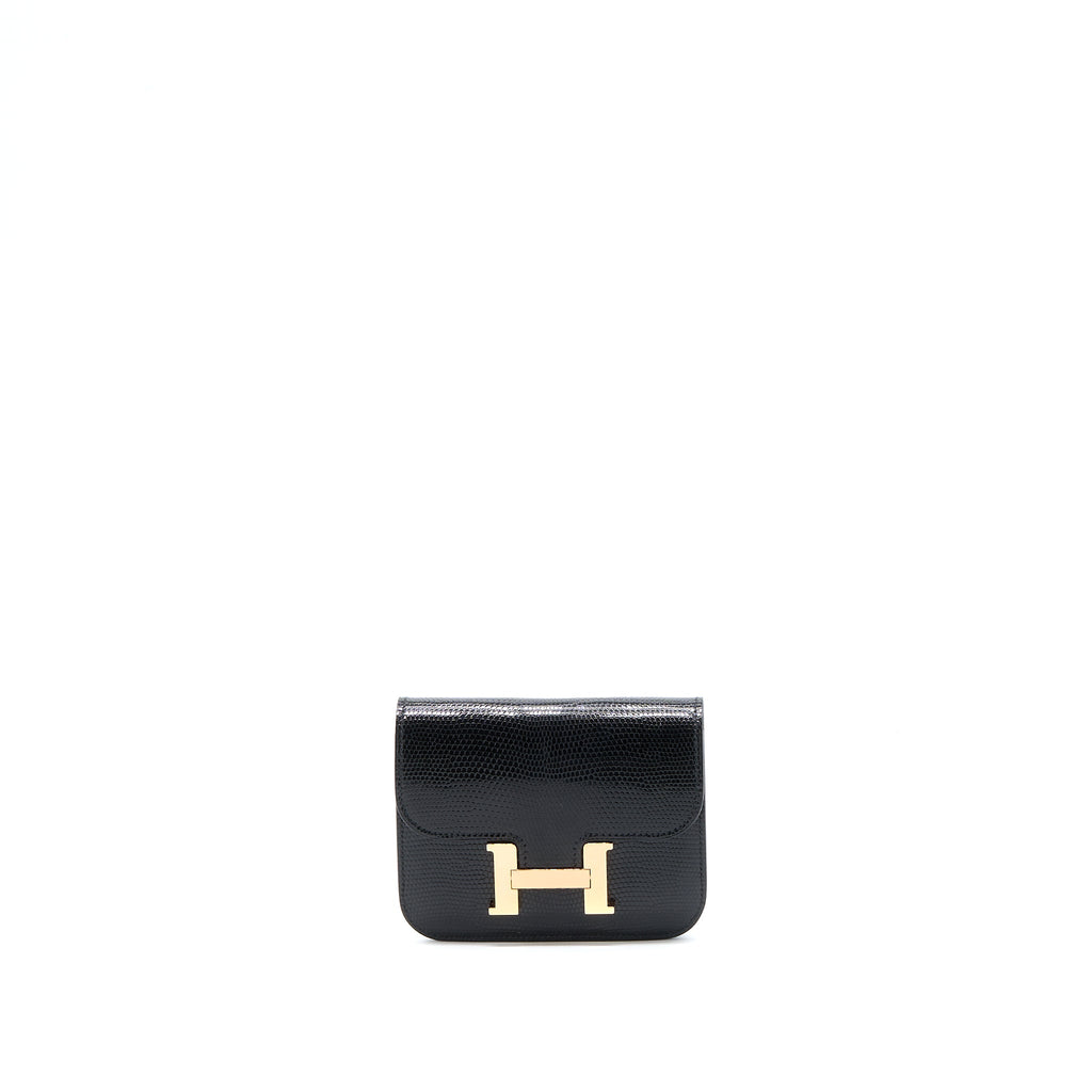 HERMES CONSTANCE SLIM LIZARD BLACK RGHW