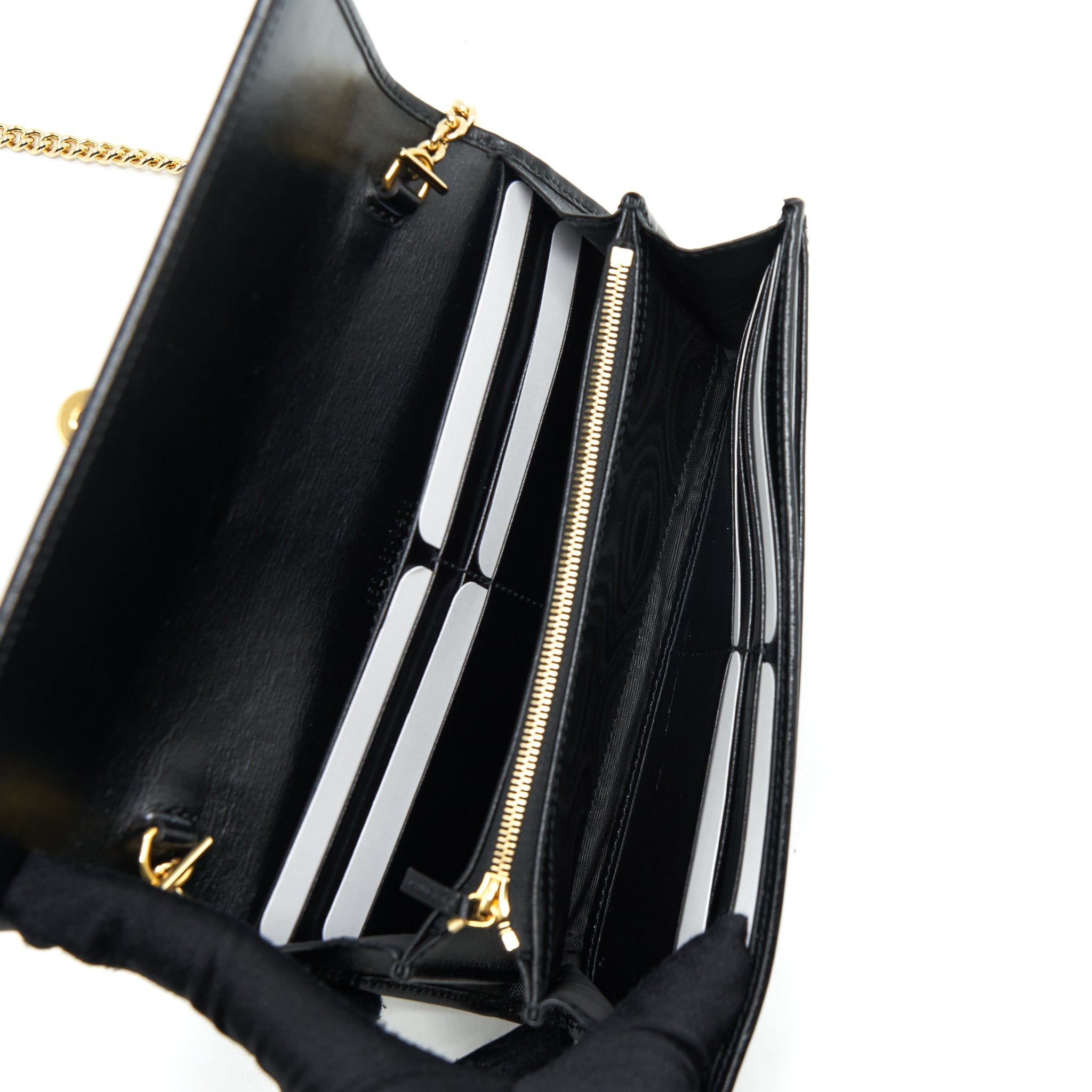 GUCCI JACKIE 1961 CHAIN WALLET BLACK GHW