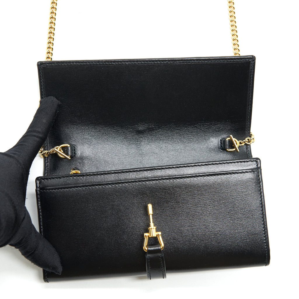 GUCCI JACKIE 1961 CHAIN WALLET BLACK GHW