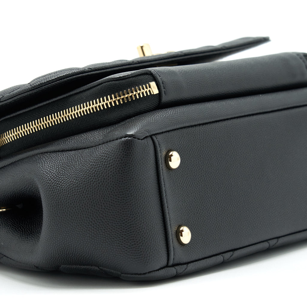 CHANEL MEDIUM BUSINESS AFFINITY CAVIAR BLACK LGHW