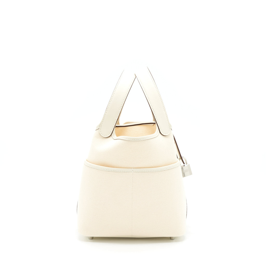 HERMES PICOTIN CARGO 18 LOCK BAG CANVAS/SWIFT ECRU/NATA SHW
