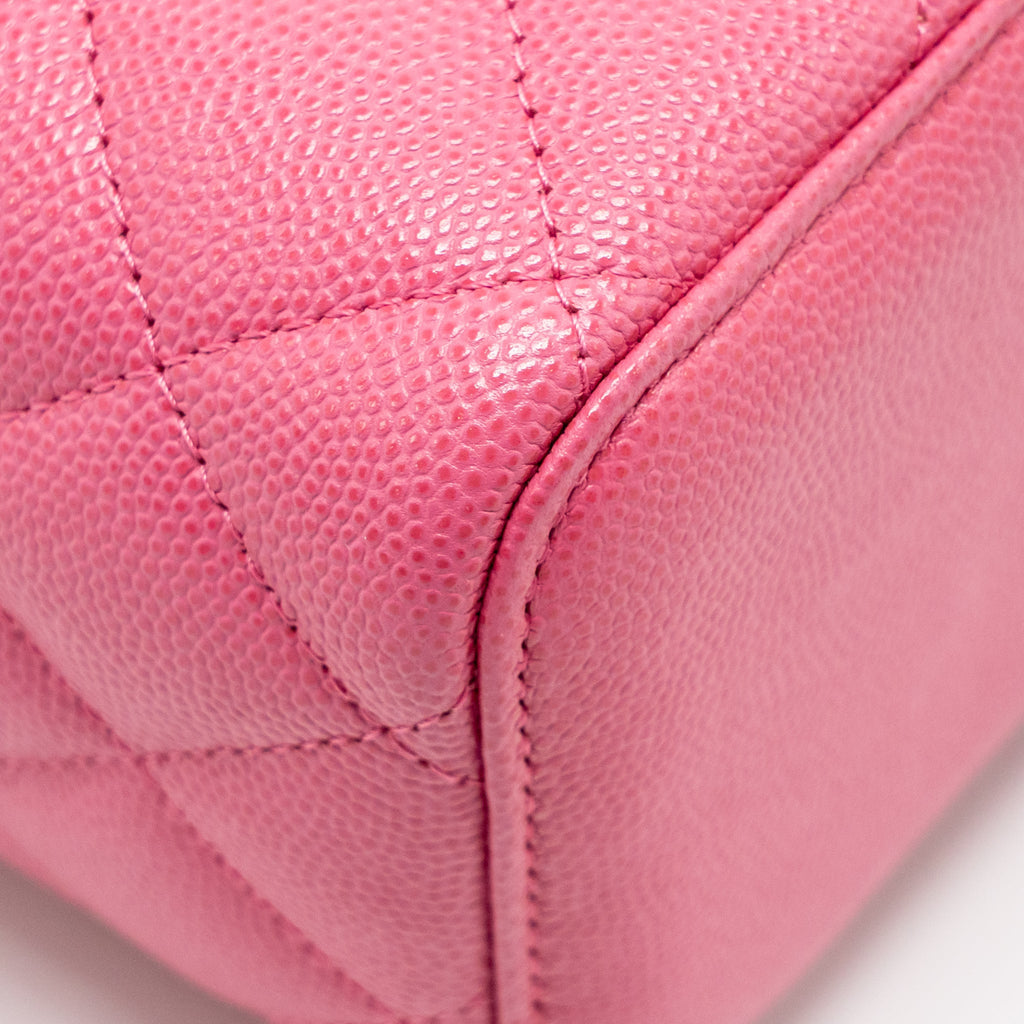CHANEL LONG VANITY CASE WITH CHAIN CAVIAR HOT PINK LGHW