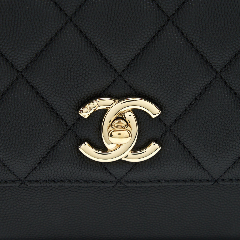 CHANEL MEDIUM BUSINESS AFFINITY CAVIAR BLACK LGHW