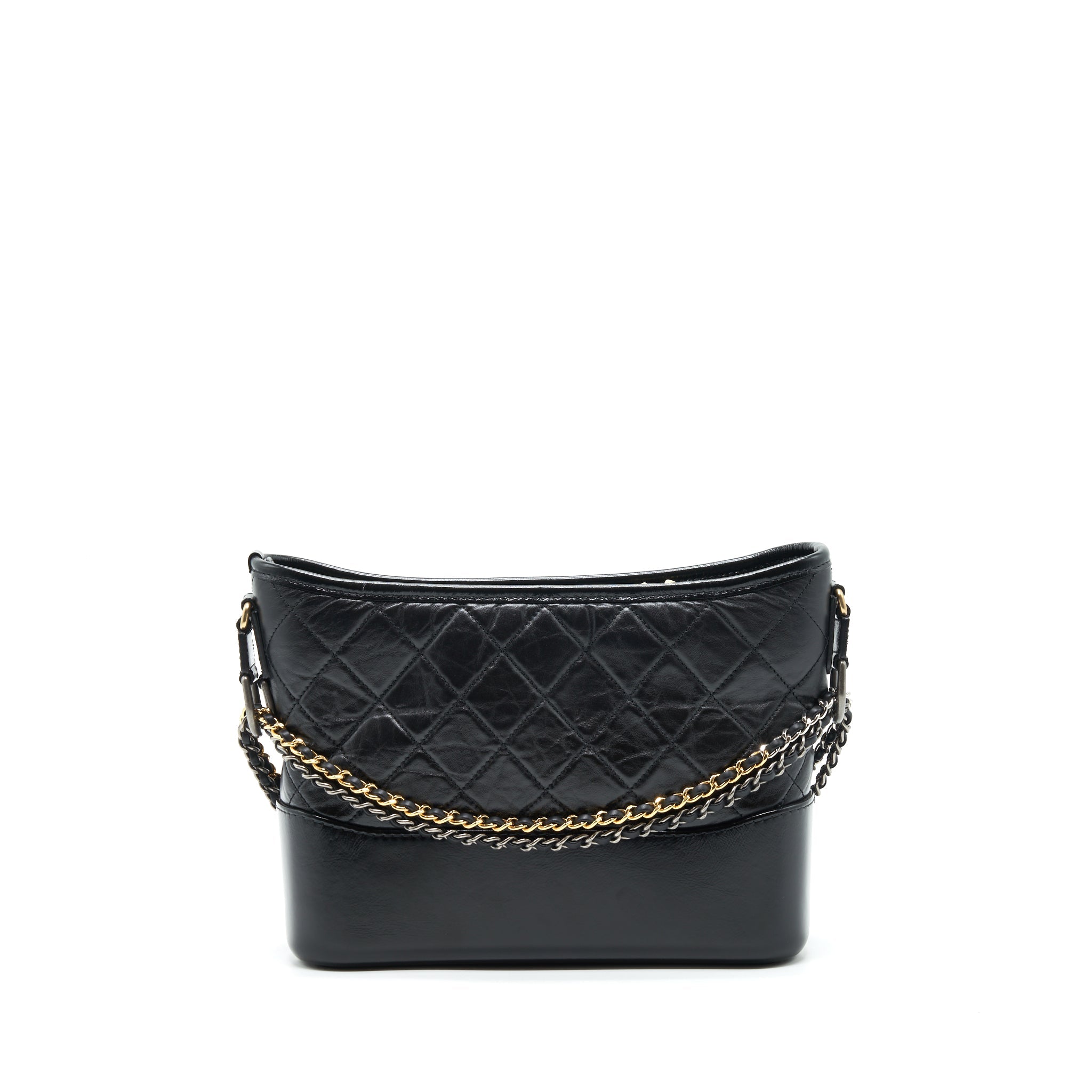 CHANEL NEW MEDIUM GABRIELLE HOBO BAG AGED SMOOTH CALFSKIN WITH GOLD/SILVER HARDWARE