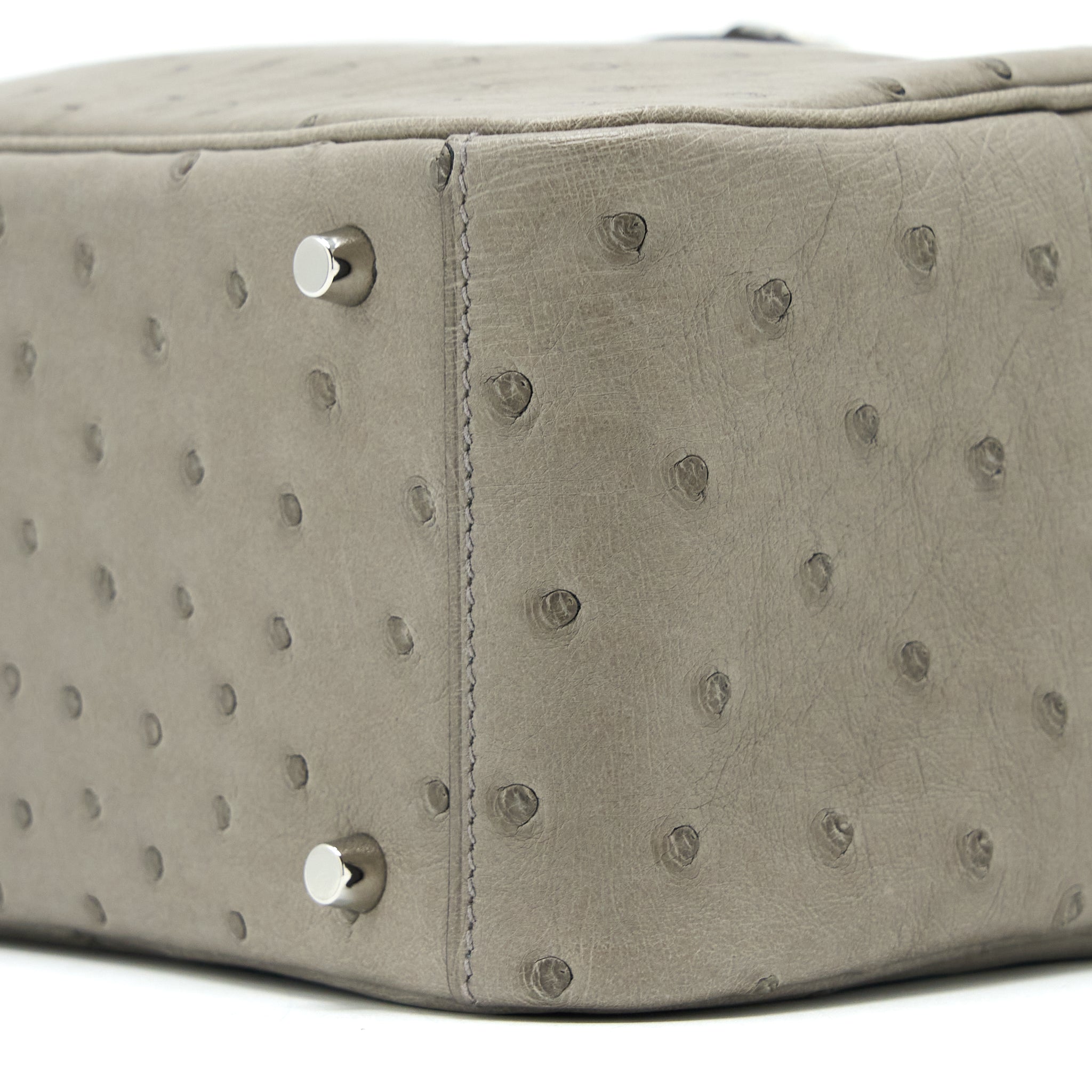 HERMES MINI LINDY OSTRICH 81 GRIS TOURTERELLE SHW