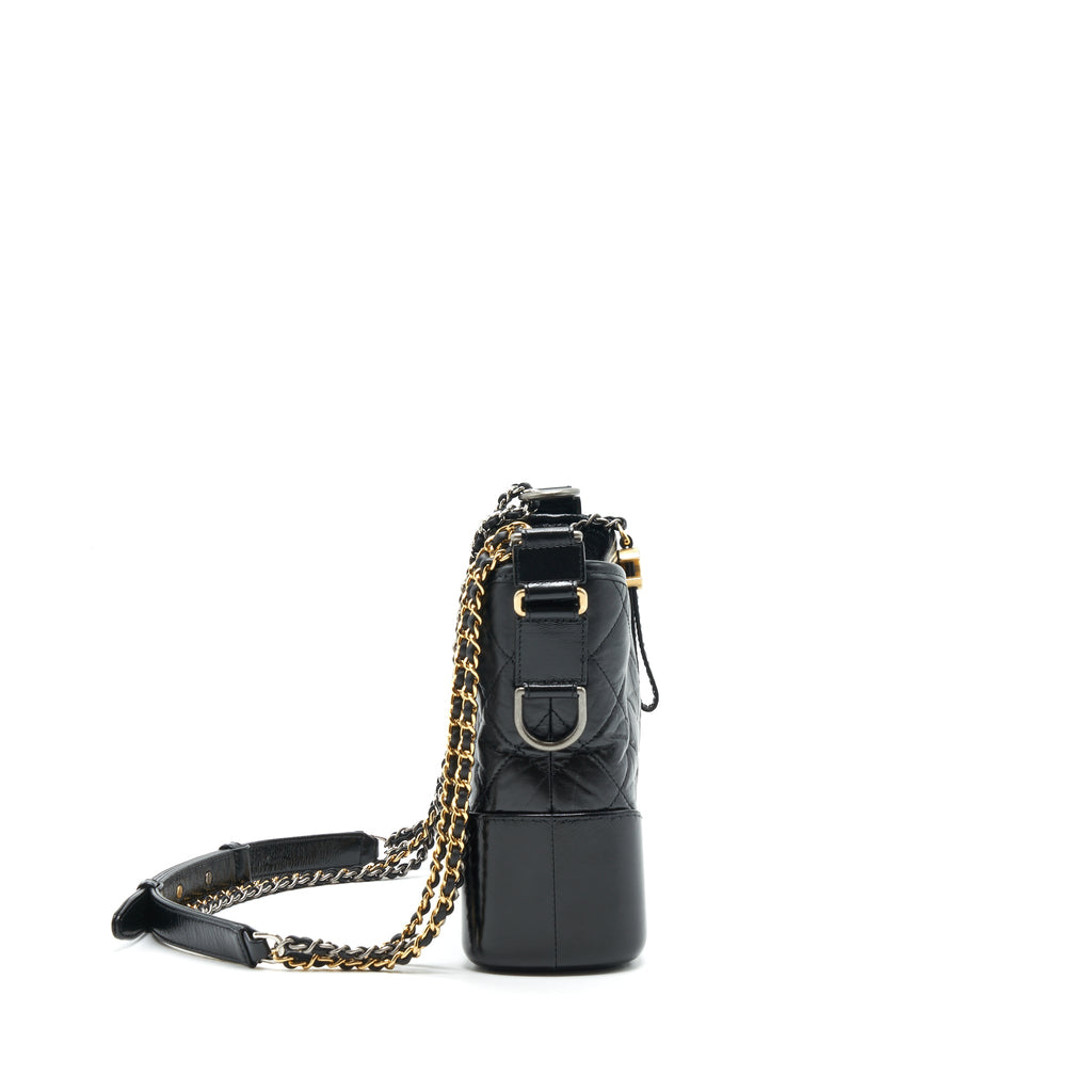 CHANEL NEW MEDIUM GABRIELLE HOBO BAG AGED SMOOTH CALFSKIN WITH GOLD/SILVER HARDWARE