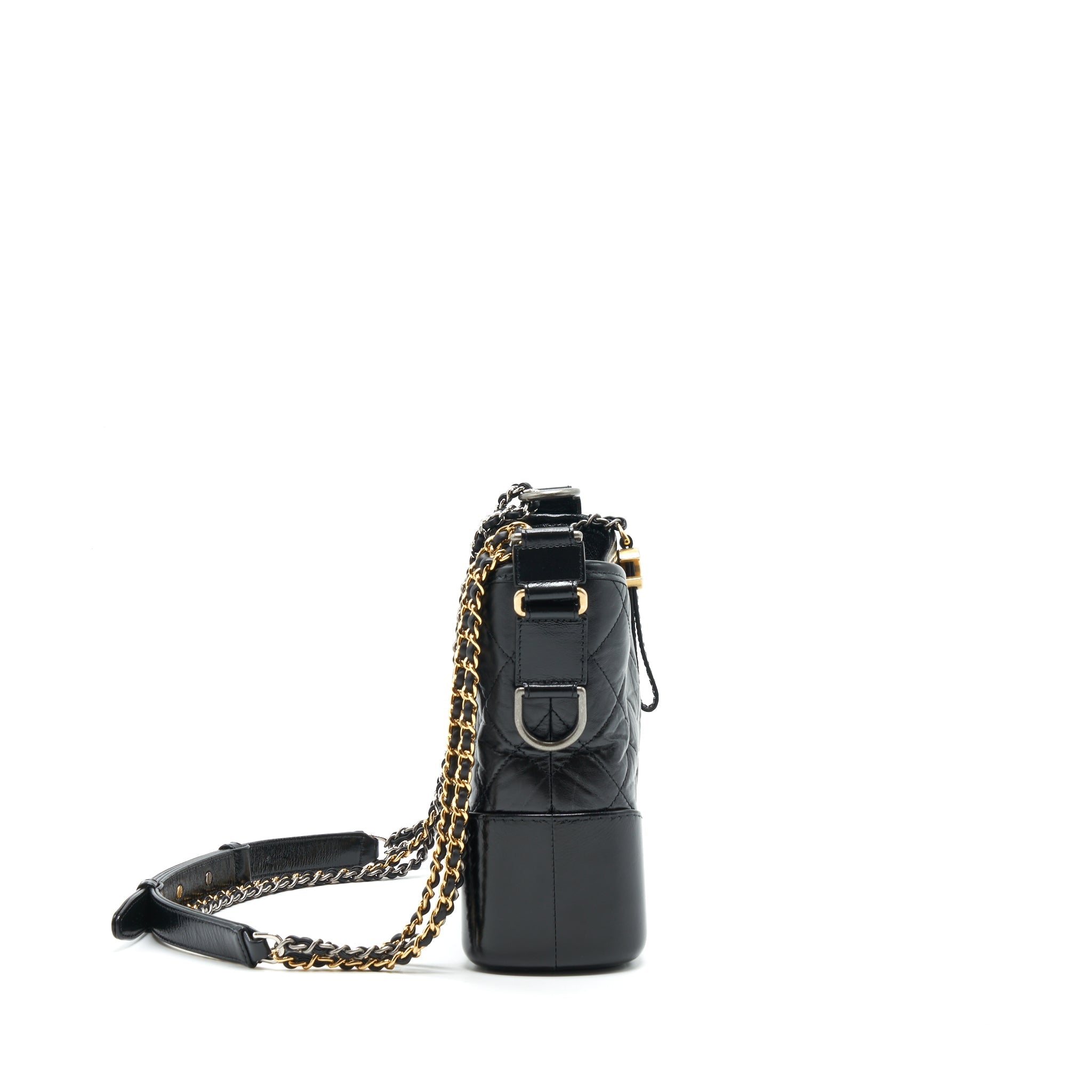 CHANEL NEW MEDIUM GABRIELLE HOBO BAG AGED SMOOTH CALFSKIN WITH GOLD/SILVER HARDWARE
