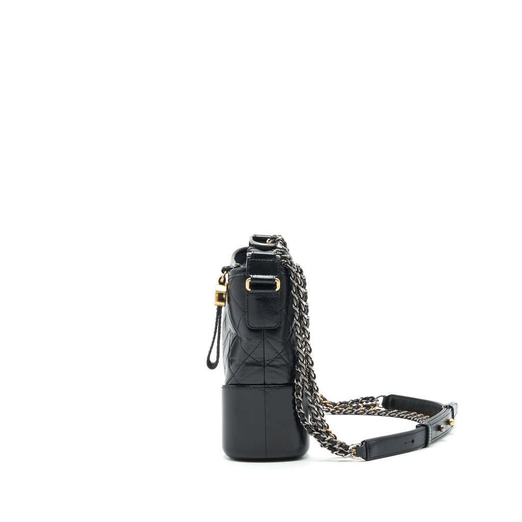 CHANEL NEW MEDIUM GABRIELLE HOBO BAG AGED SMOOTH CALFSKIN WITH GOLD/SILVER HARDWARE
