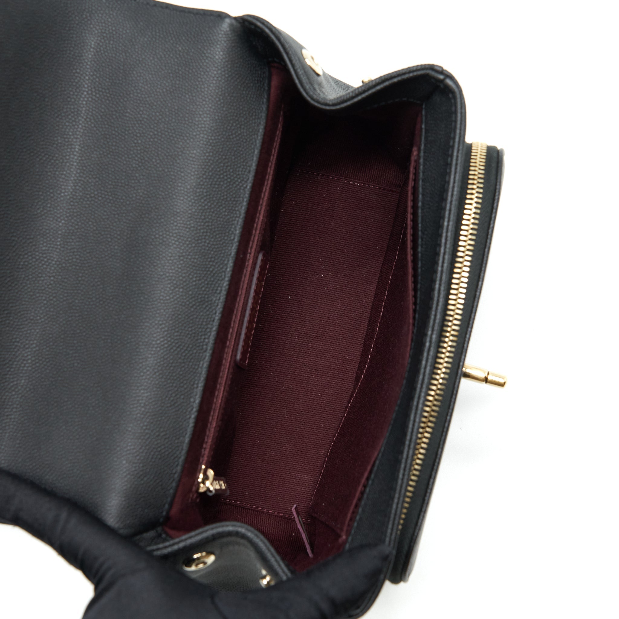 CHANEL MEDIUM BUSINESS AFFINITY CAVIAR BLACK LGHW