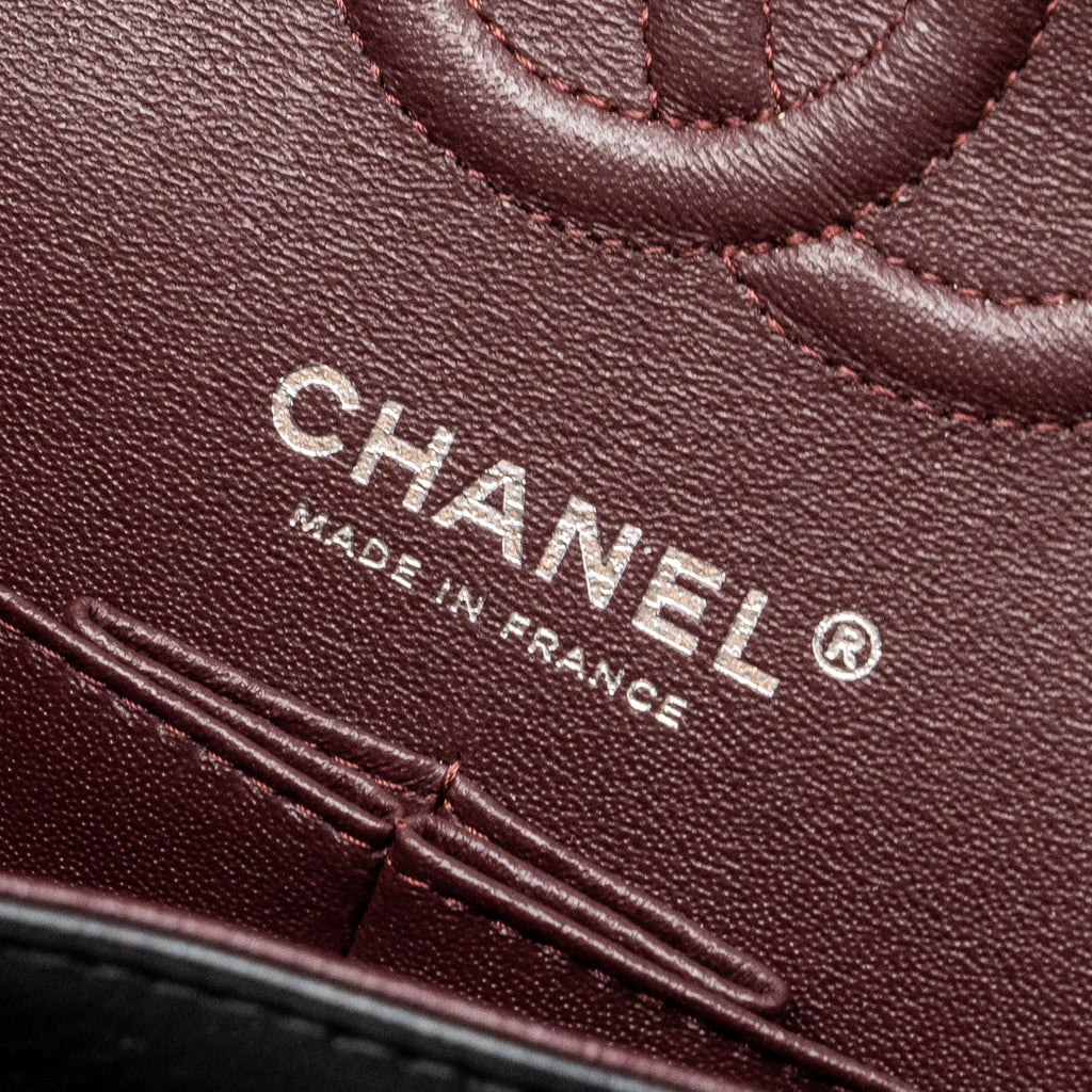 CHANEL SMALL CLASSIC DOUBLE FLAP BAG LAMBSKIN BLACK SHW (MICROCHIP)