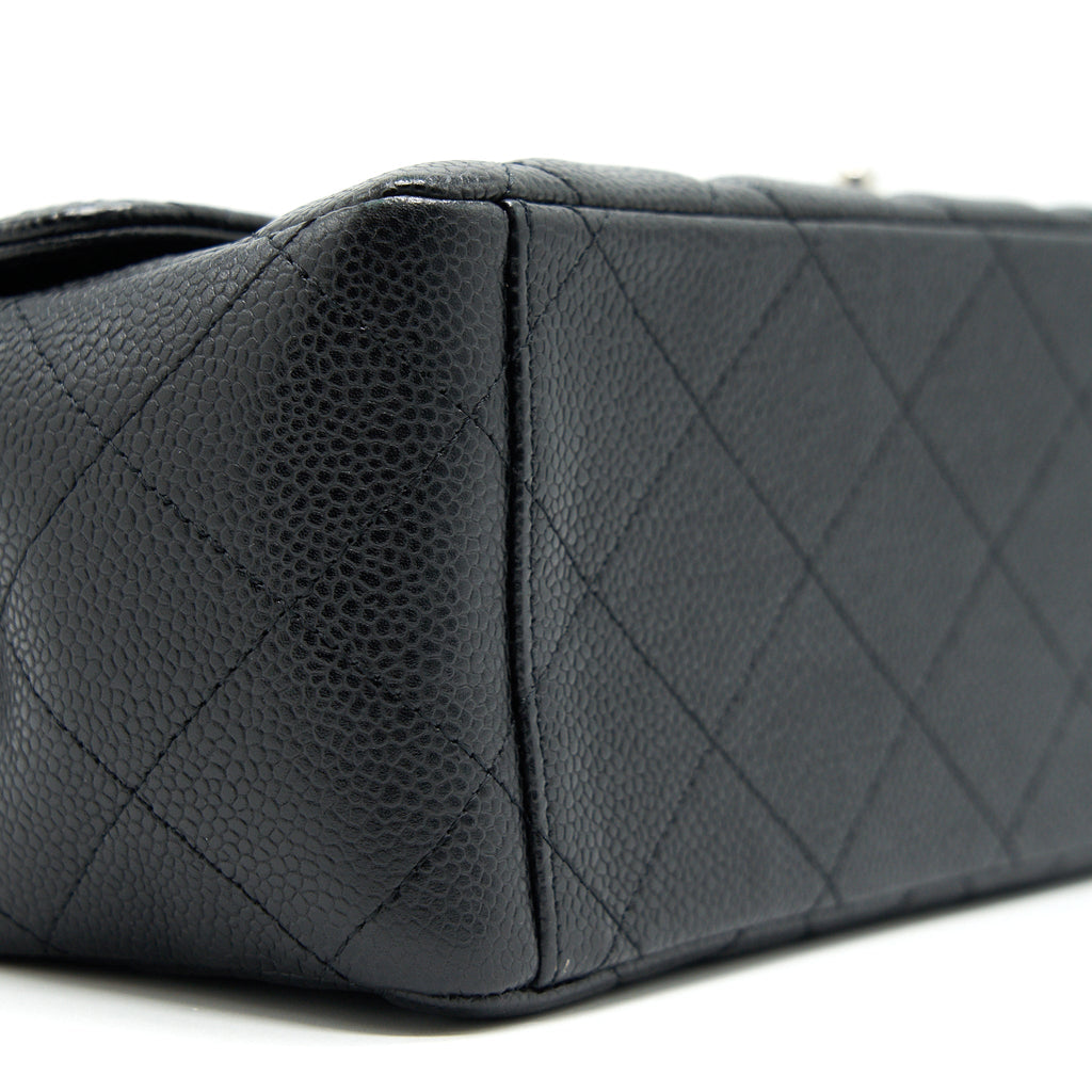 CHANEL CAVIER CLASSIC MAXI SINGLE FLAP BAG BLACK SHW
