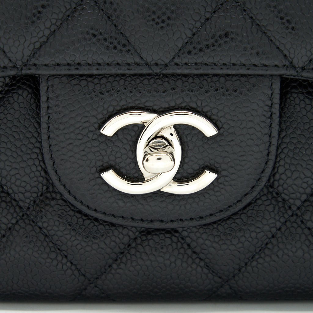 CHANEL CAVIER CLASSIC MAXI SINGLE FLAP BAG BLACK SHW