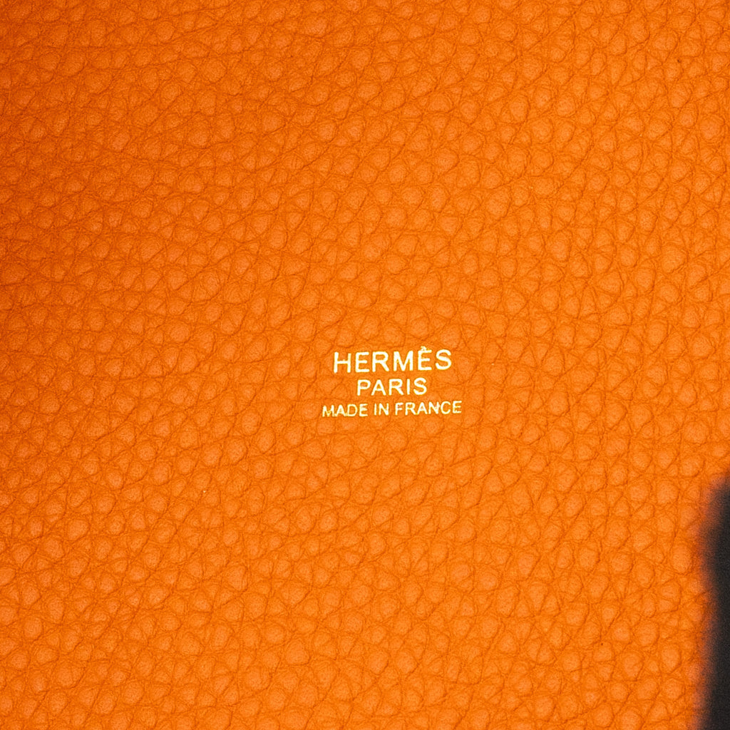 HERMES PICOTIN 22 LOCK BAG CLEMENCE ORANGE GHW