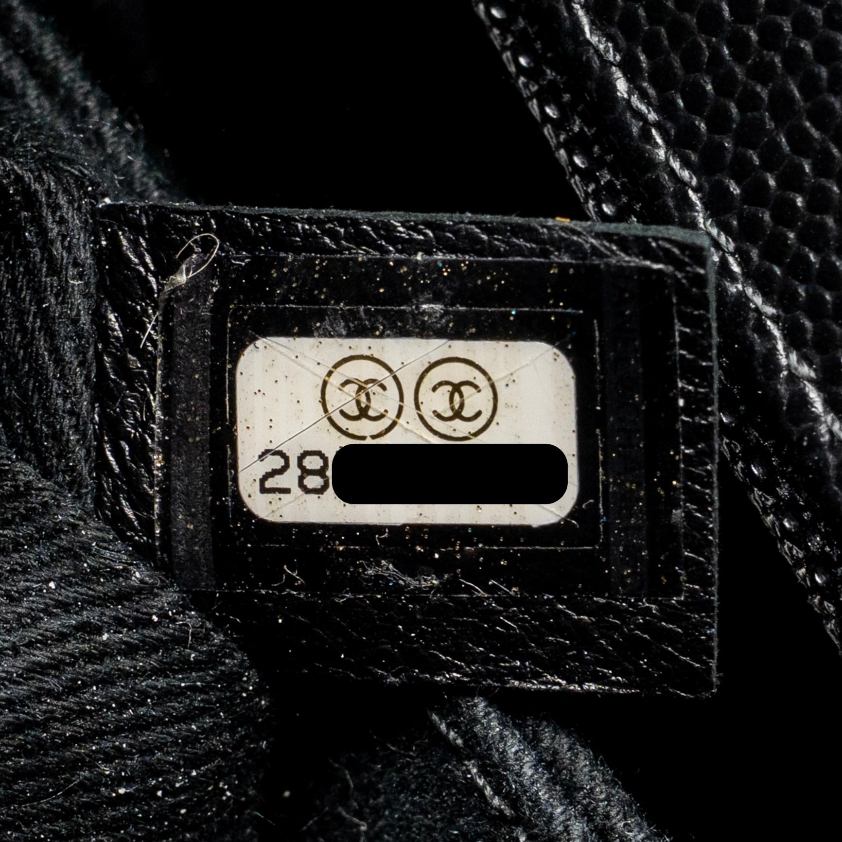 CHANEL SMALL COCO HANDLE WITH LIZARD EMBOSSED HANDLE CHEVRON CAVIAR BLACK GHW