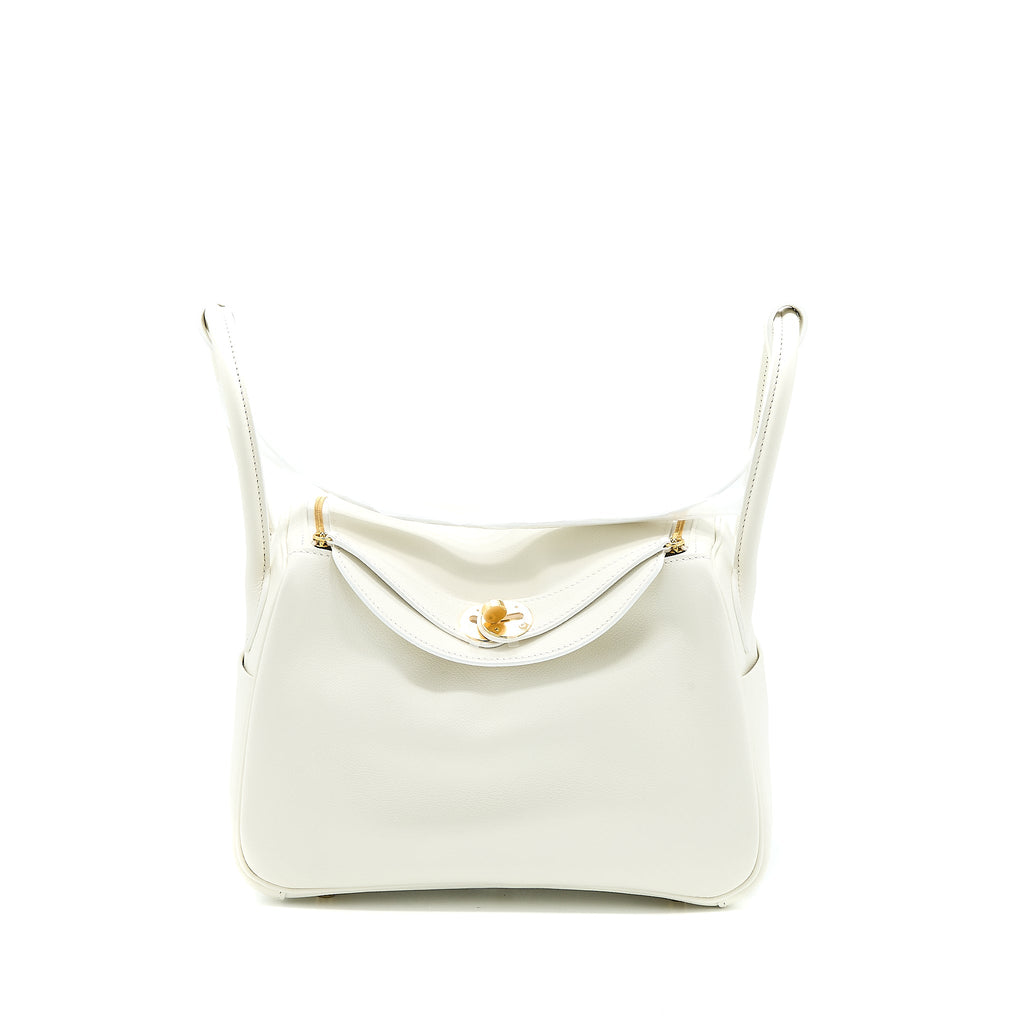 HERMES LINDY 26 EVERCOLOR BLANC GHW