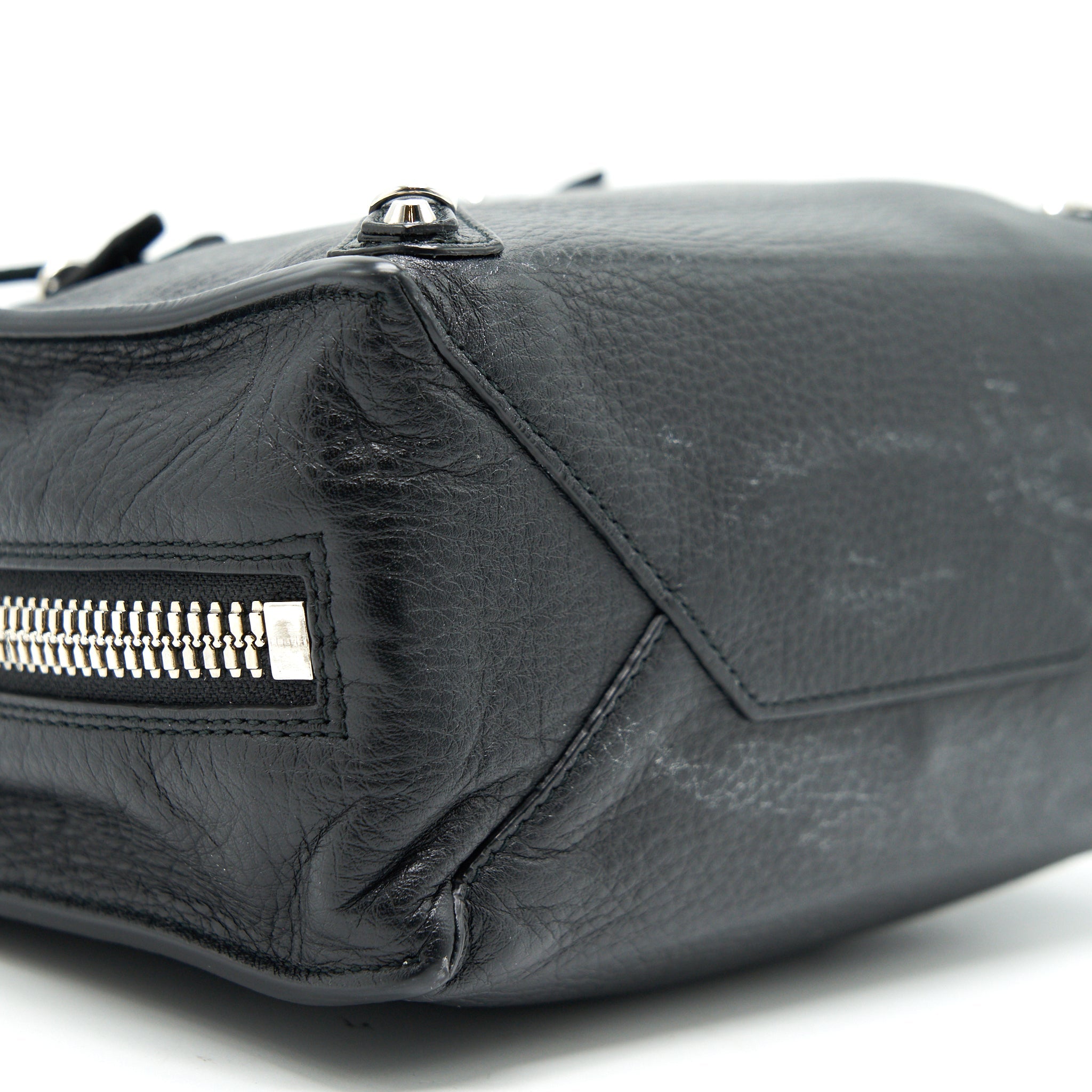 BALENCIAGA PAPIER MINI A4 CLASSIC STUDS BAG LEATHER MINI BLACK