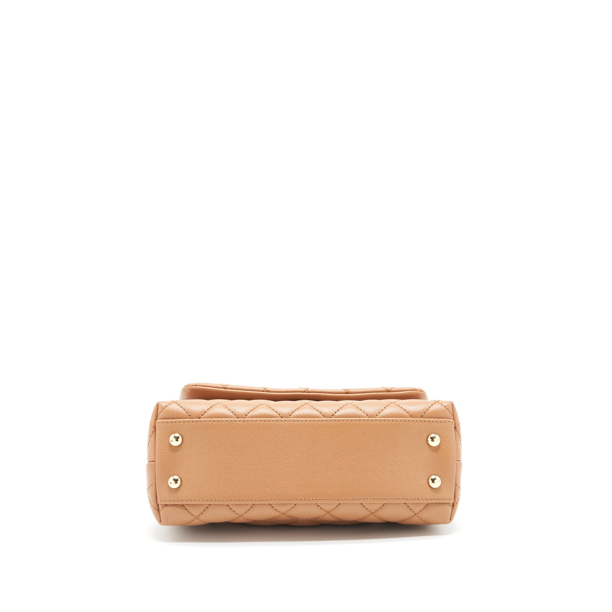 CHANEL 21P SMALL COCO HANDLE CAVIAR NB356 CARAMEL LGHW