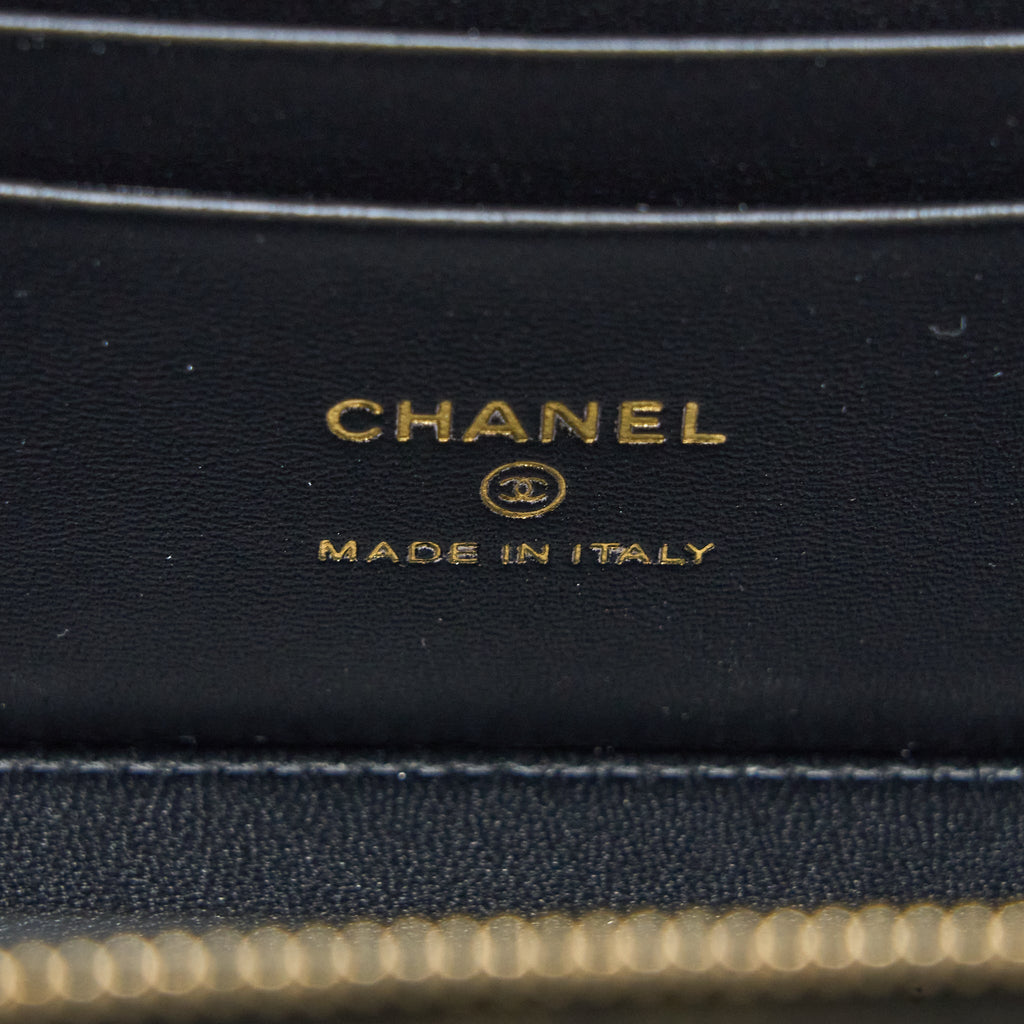 CHANEL 23P COCO LOVE LONG VANITY CAVIAR BLACK BRUSHED GHW (MICROCHIP)