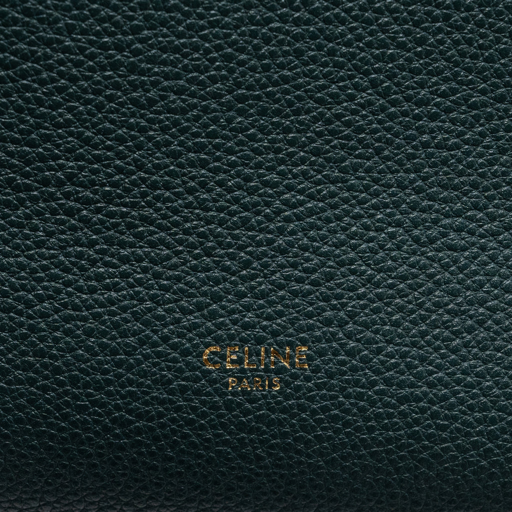 CELINE SANGLE BUCKET BAG CALFSKIN DARK GREEN GHW