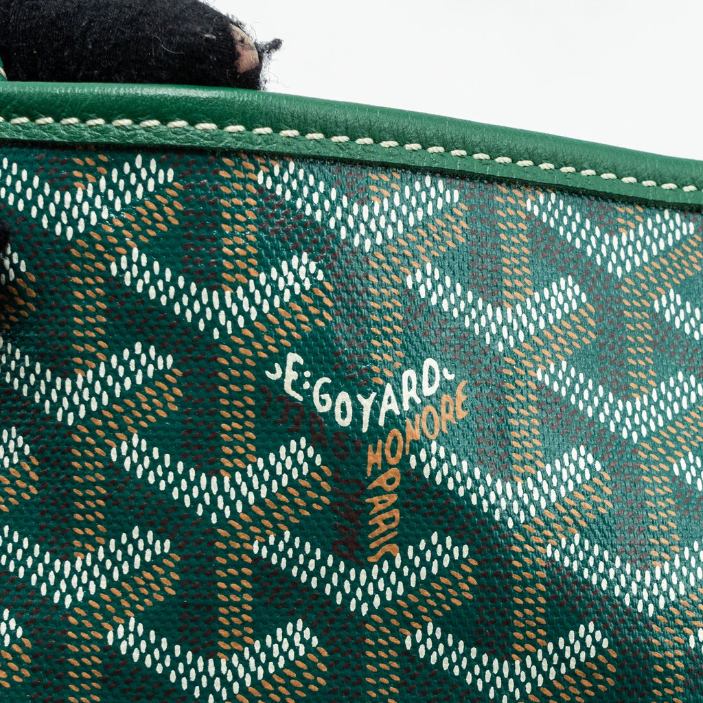 GOYARD SAINT LOUIS PM TOTE BAG GOYARDINE CANVAS GREEN SHW